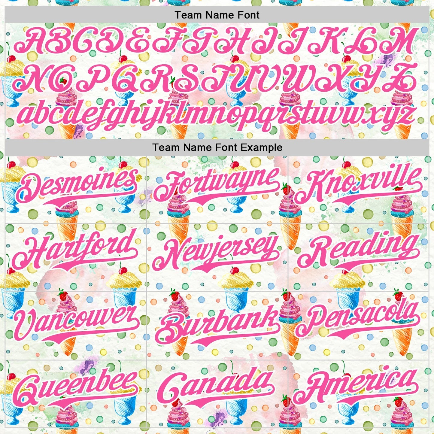 Custom White Pink 3D Pattern Design Foodie Food Dessert Ice Cream Authentic Baseball Jersey baseball jersey product view 4