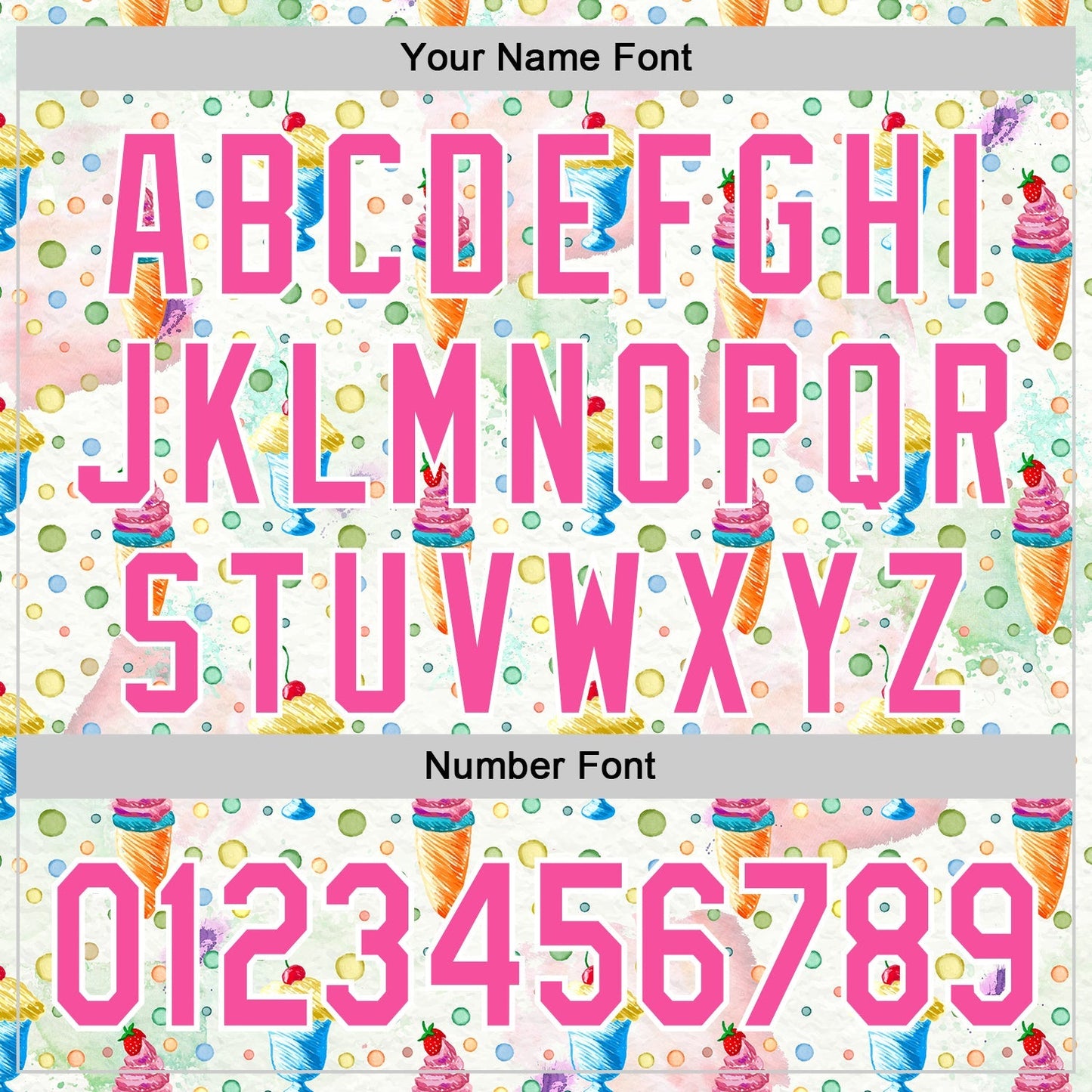 Custom White Pink 3D Pattern Design Foodie Food Dessert Ice Cream Authentic Baseball Jersey baseball jersey product view 5