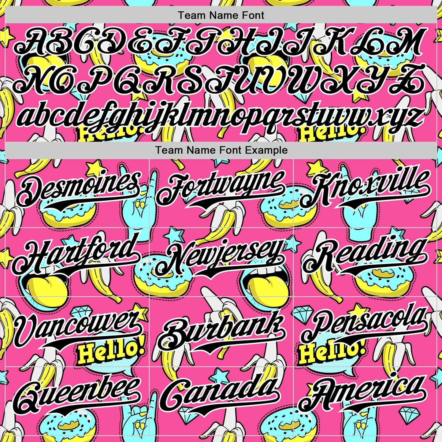 Custom Pink Black-White 3D Pattern Design Funny Cartoon Food Donut And Fruit Banana Authentic Baseball Jersey baseball jersey product view 4