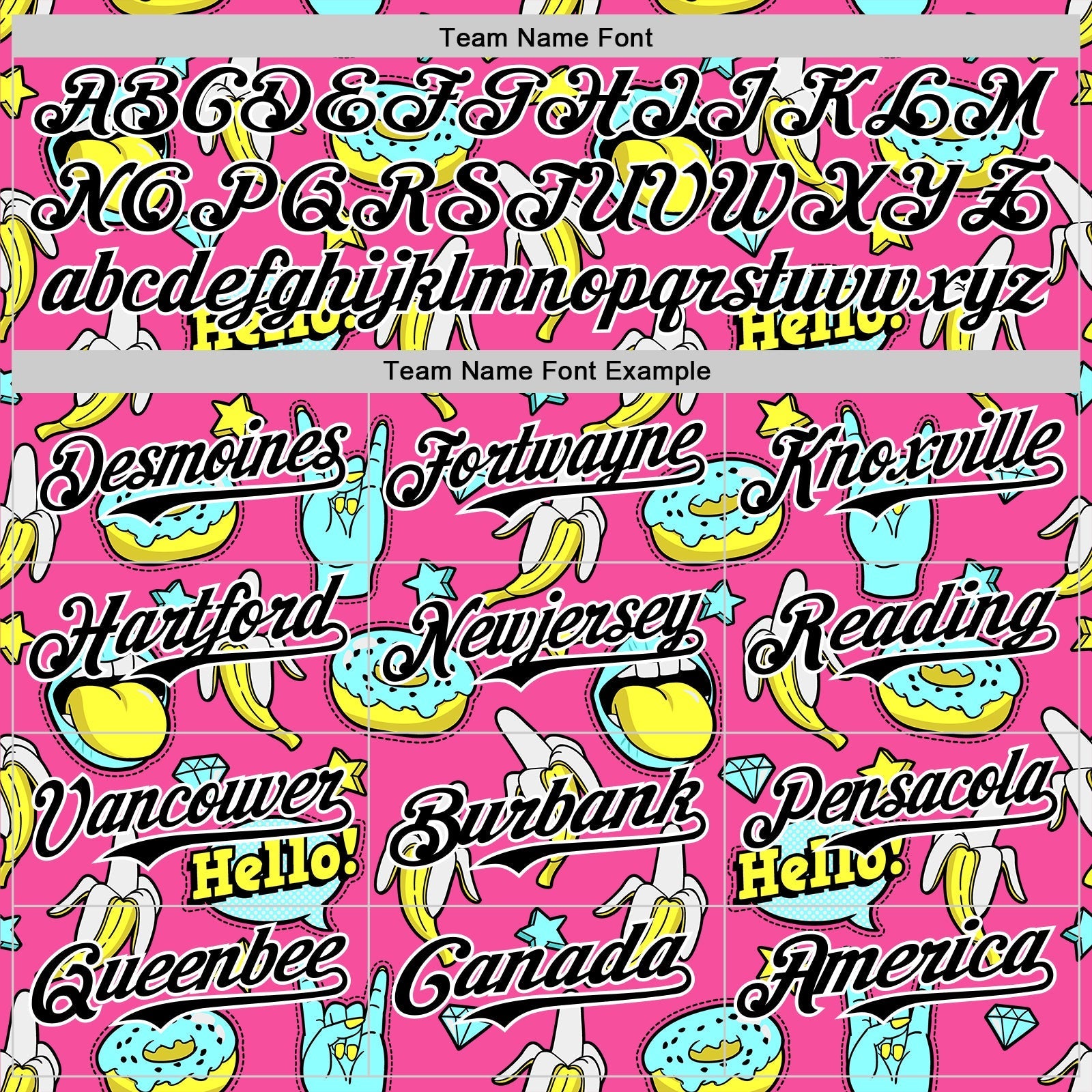 Custom Pink Black-White 3D Pattern Design Funny Cartoon Food Donut And Fruit Banana Authentic Baseball Jersey baseball jersey product view 4