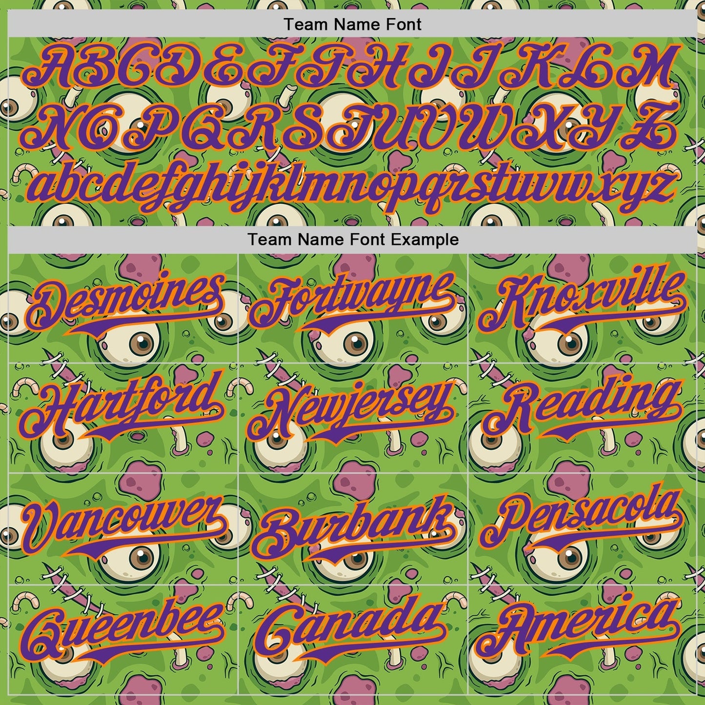 Custom Green Bay Orange-Purple 3D Pattern Design Funny Cartoon Monster Authentic Baseball Jersey baseball jersey product view 4
