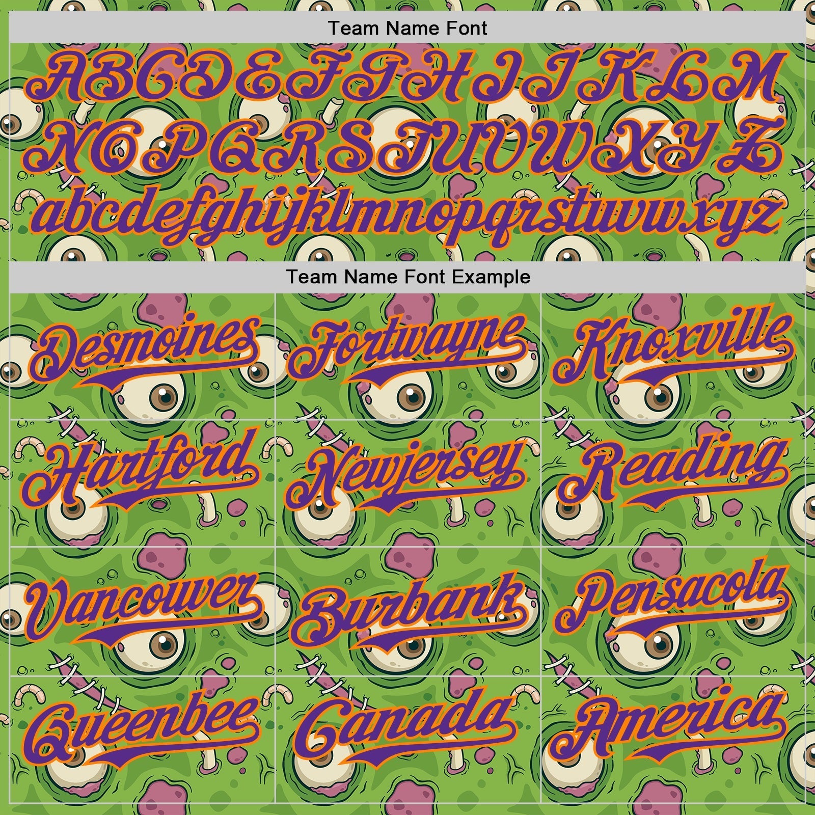 Custom Green Bay Orange-Purple 3D Pattern Design Funny Cartoon Monster Authentic Baseball Jersey baseball jersey product view 4