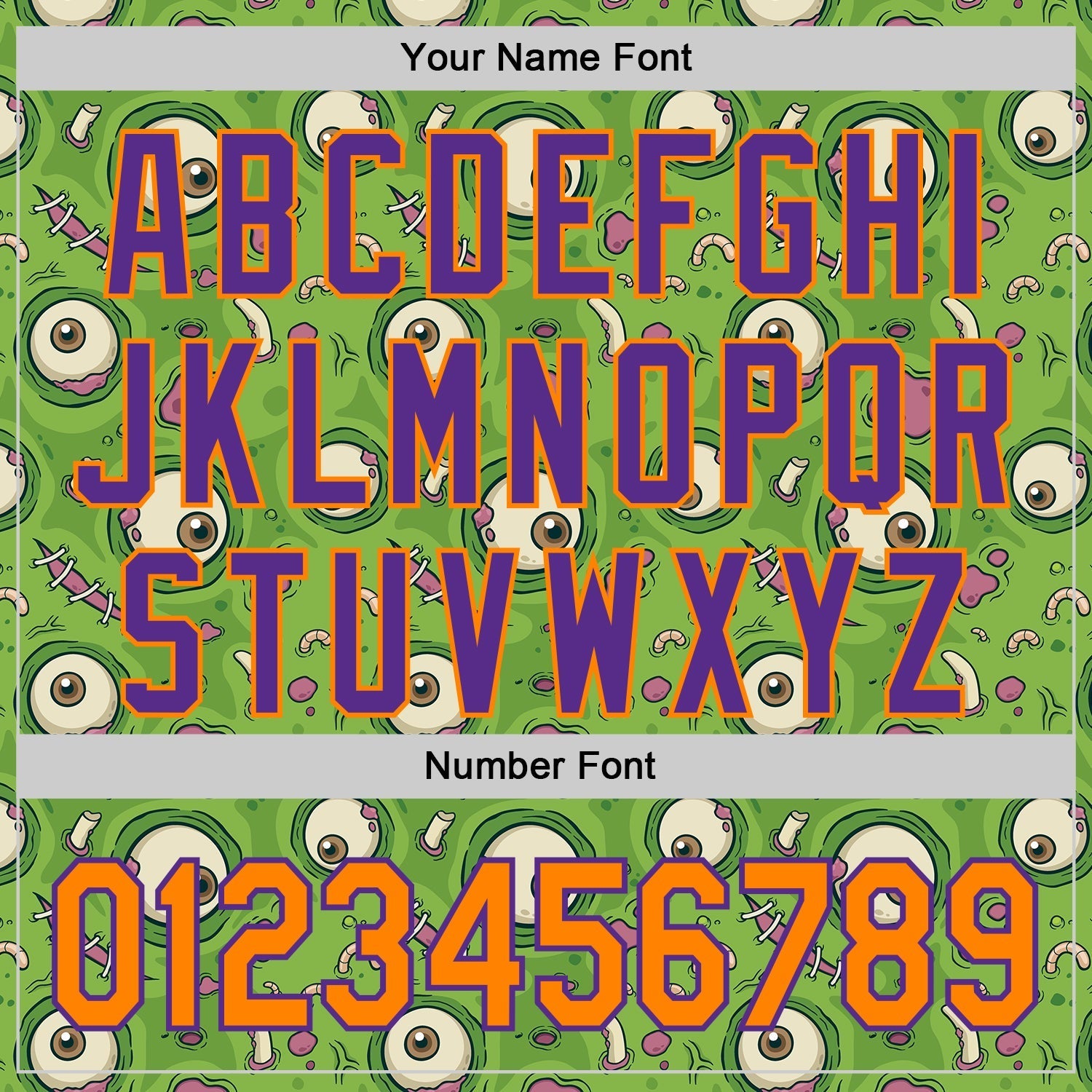 Custom Green Bay Orange-Purple 3D Pattern Design Funny Cartoon Monster Authentic Baseball Jersey baseball jersey product view 5
