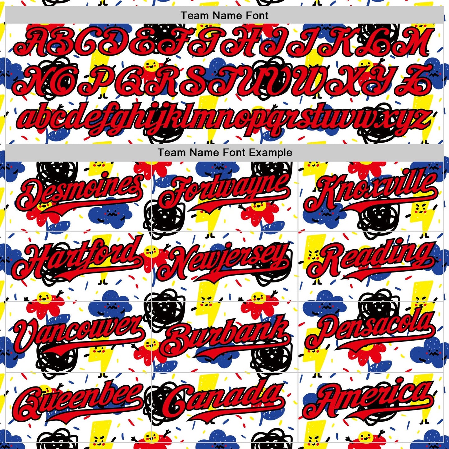 Custom White Fire Red-Black 3D Pattern Design Funny Cartoon Flower Cloud Lightning Authentic Baseball Jersey baseball jersey product view 4