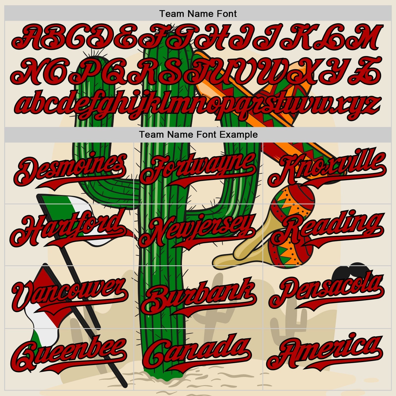 Custom Cream Red-Black 3D Mexican Festival Cactus Sombrero And Flag Cinco de Mayo Authentic Baseball Jersey baseball jersey product view 4