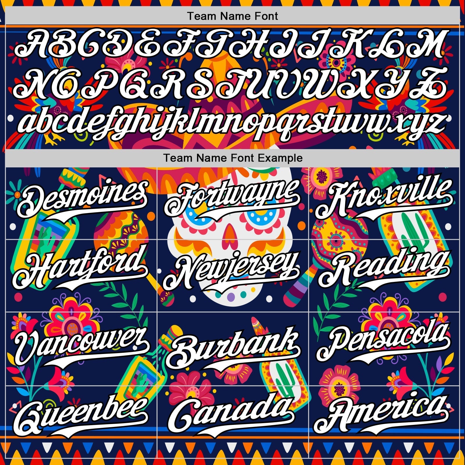 Custom Navy White-Black 3D Mexican Festival Flower Skull With Sombrero Cinco de Mayo Authentic Baseball Jersey baseball jersey product view 4