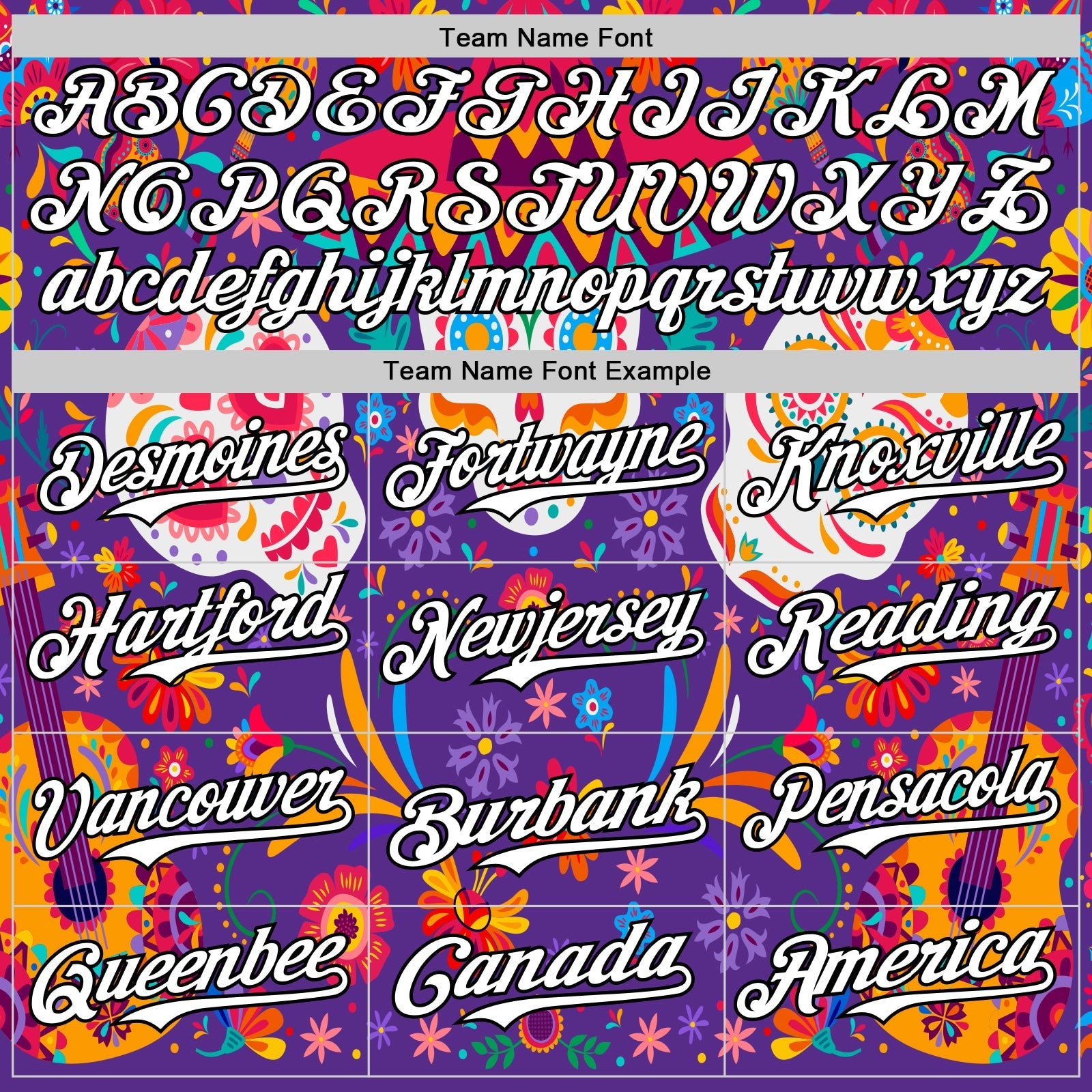 Custom Purple White-Black 3D Mexican Festival Flower Skull With Sombrero Cinco de Mayo Authentic Baseball Jersey baseball jersey product view 4