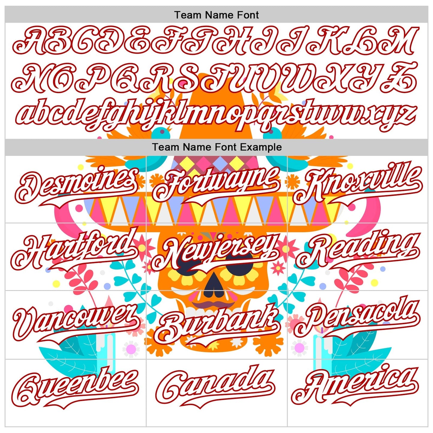 Custom White Red 3D Mexican Festival Flower Skull With Sombrero Cinco de Mayo Authentic Baseball Jersey baseball jersey product view 4