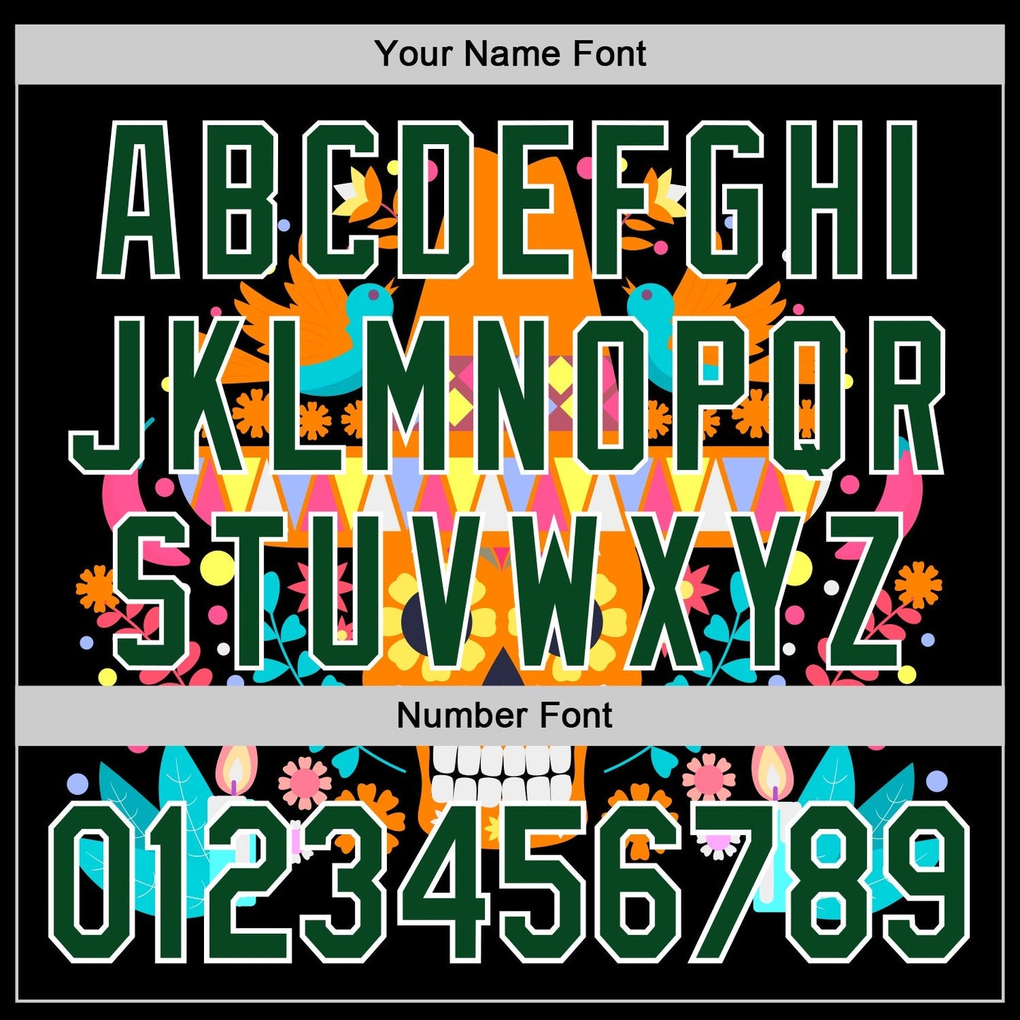 Custom Black Green-White 3D Mexican Festival Flower Skull With Sombrero Cinco de Mayo Authentic Baseball Jersey baseball jersey product view 5