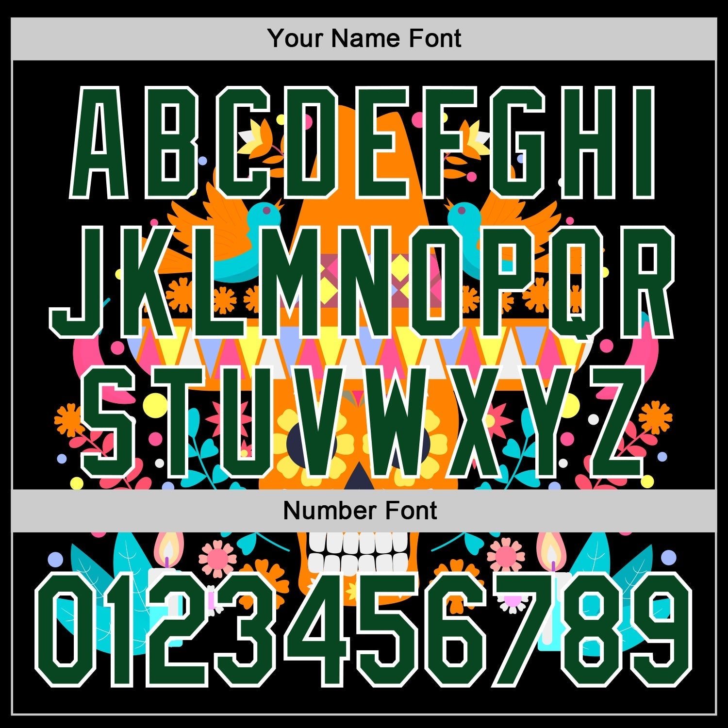 Custom Black Green-White 3D Mexican Festival Flower Skull With Sombrero Cinco de Mayo Authentic Baseball Jersey baseball jersey product view 5