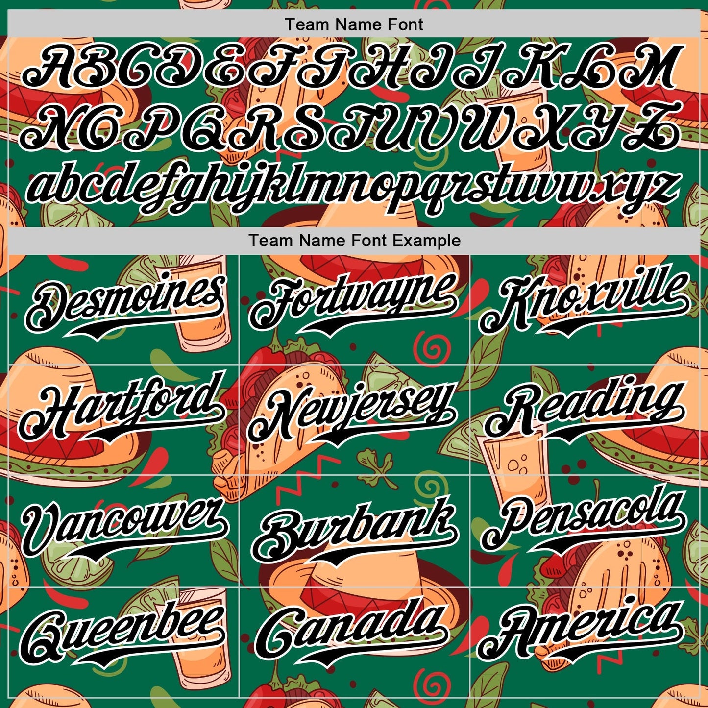 Custom Kelly Green Black-White 3D Mexican Festival Tacos And Sombrero Cinco de Mayo Authentic Baseball Jersey baseball jersey product view 4