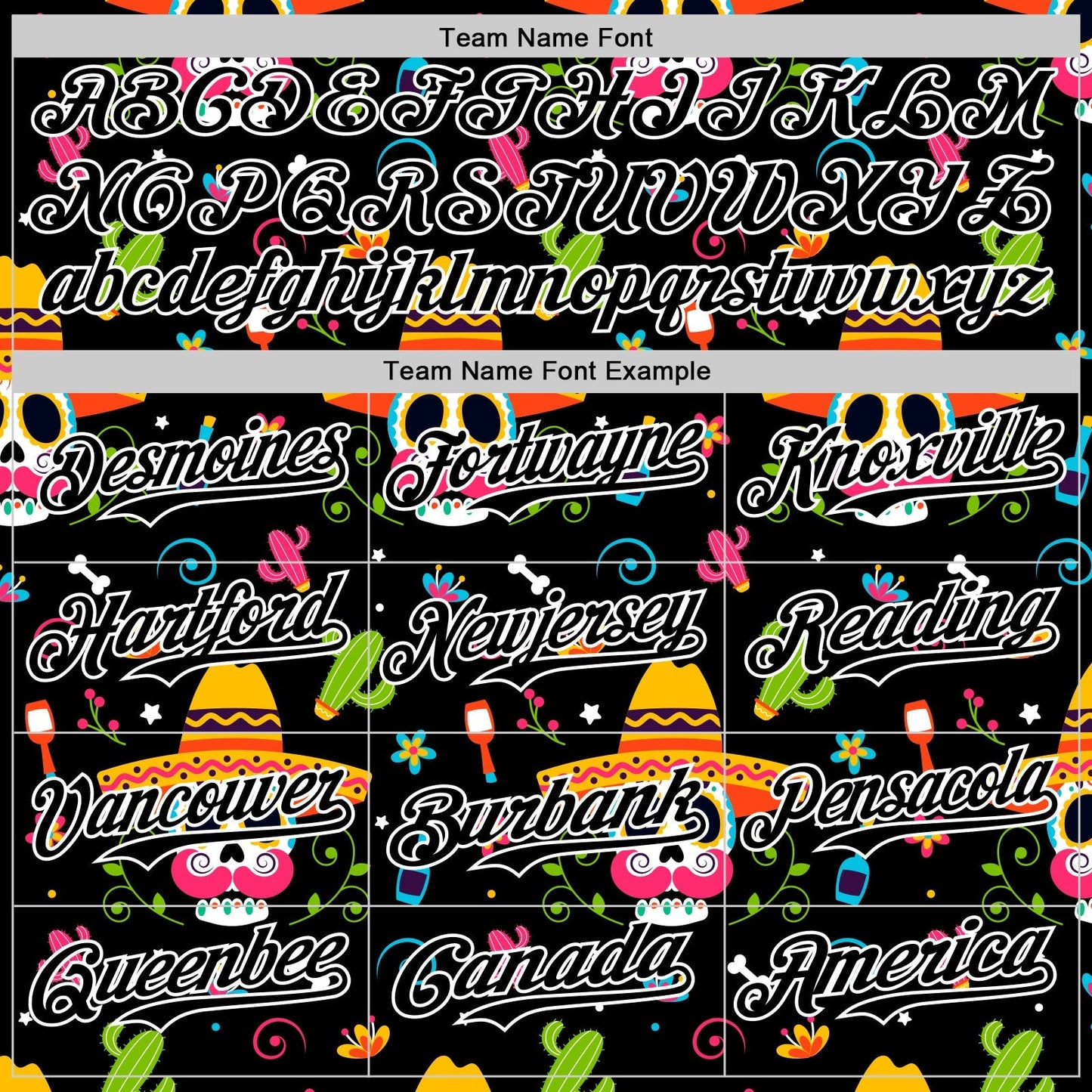 Custom Black White 3D Mexican Festival Flower Skull With Sombrero Cinco de Mayo Authentic Baseball Jersey baseball jersey product view 4