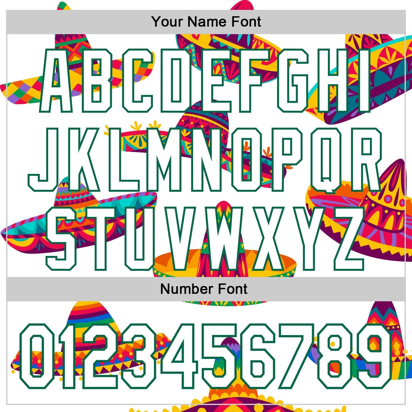Custom White Kelly Green 3D Mexican Festival Sombrero Cinco de Mayo Authentic Baseball Jersey baseball jersey product view 5