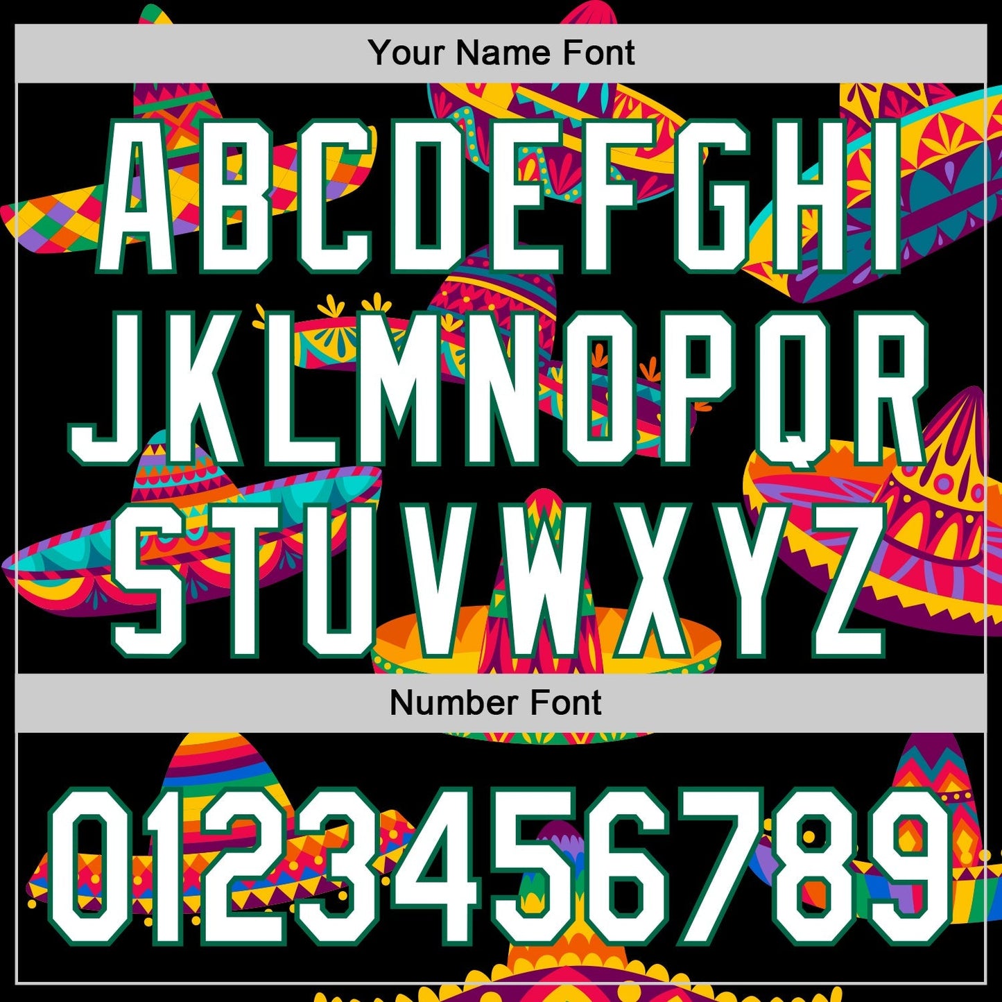 Custom Black White-Kelly Green 3D Mexican Festival Sombrero Cinco de Mayo Authentic Baseball Jersey baseball jersey product view 5