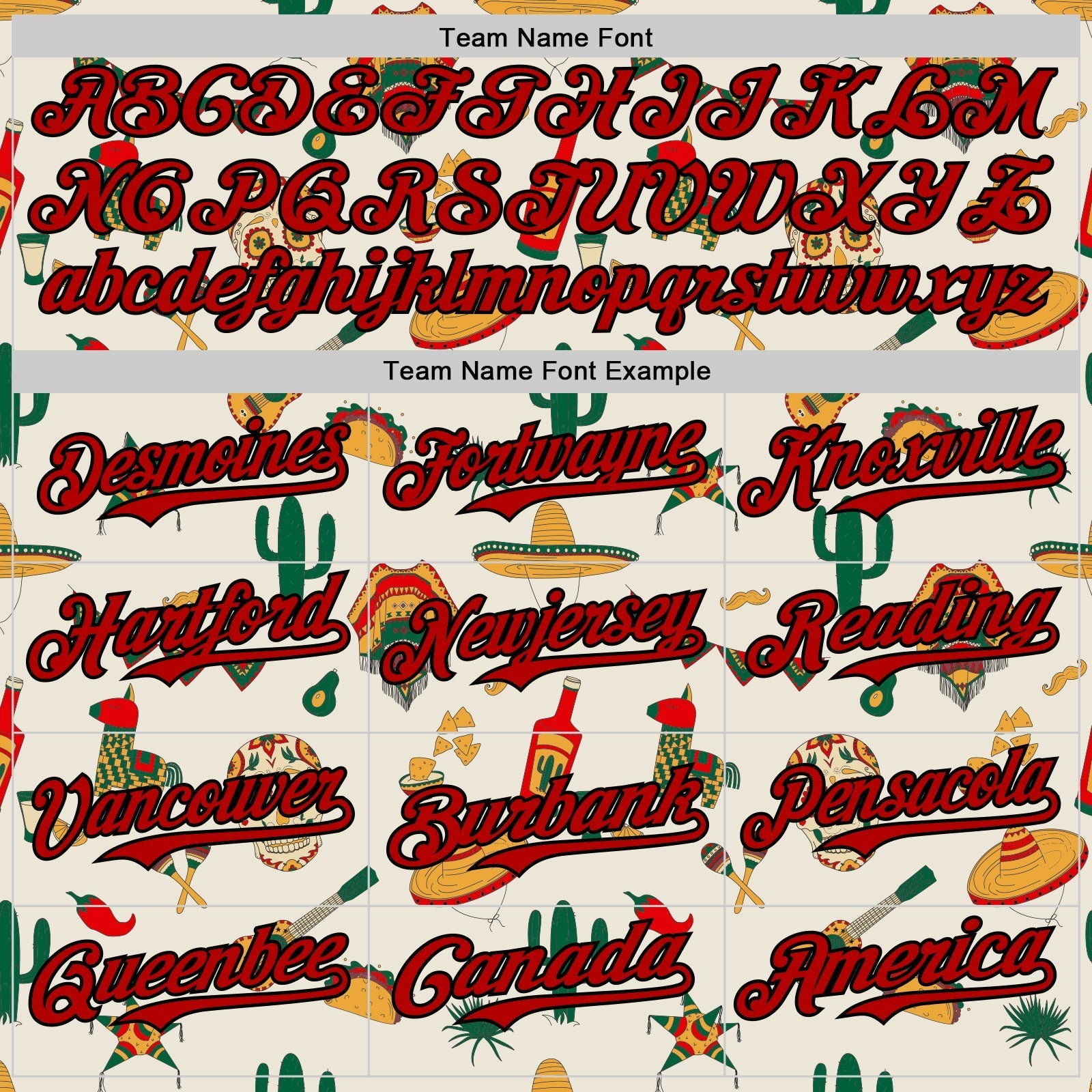 Custom Cream Red-Black 3D Mexican Festival Cactus Skull Sombrero Cinco de Mayo Authentic Baseball Jersey baseball jersey product view 4