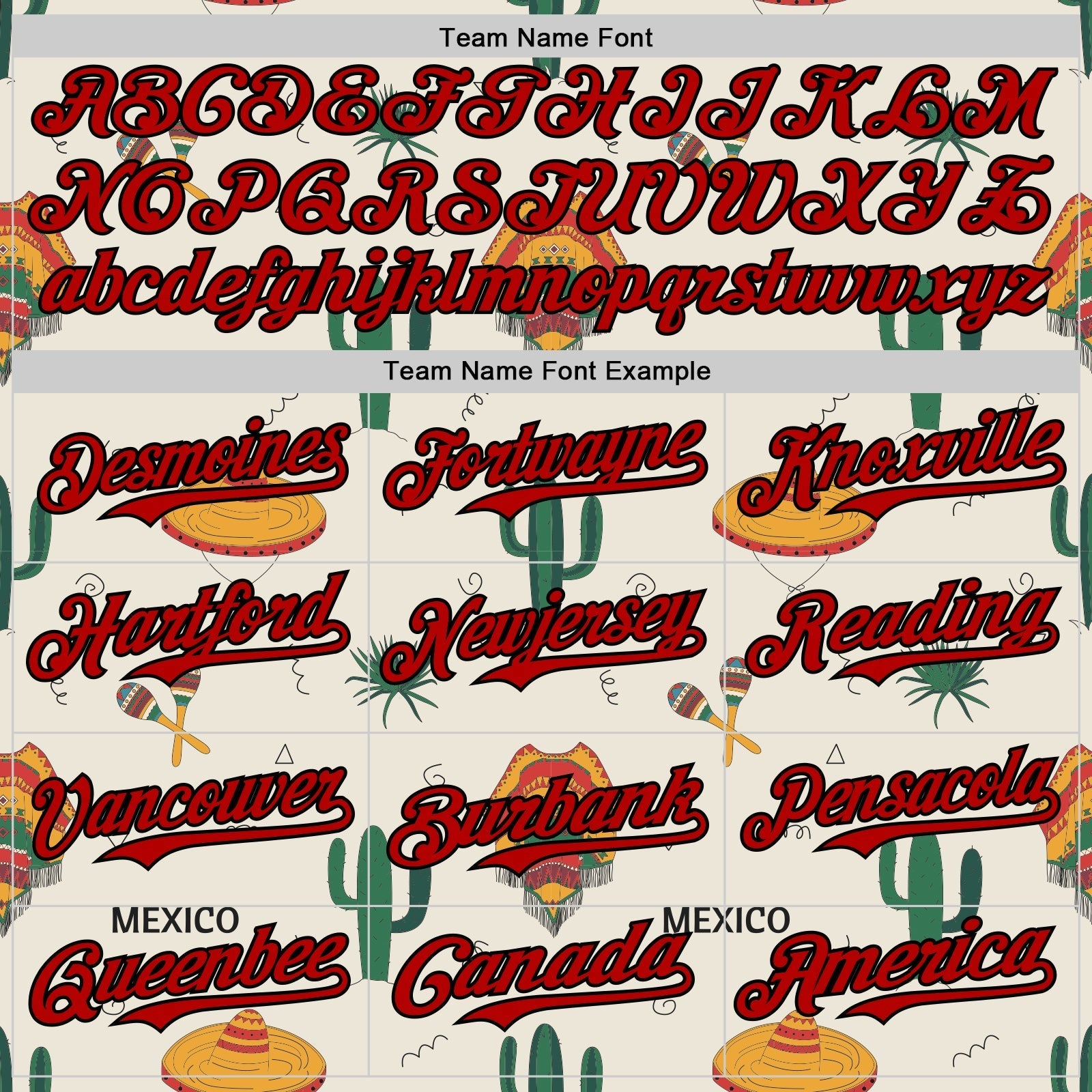 Custom Cream Red-Black 3D Mexican Festival Cactus And Sombrero Cinco de Mayo Authentic Baseball Jersey baseball jersey product view 4