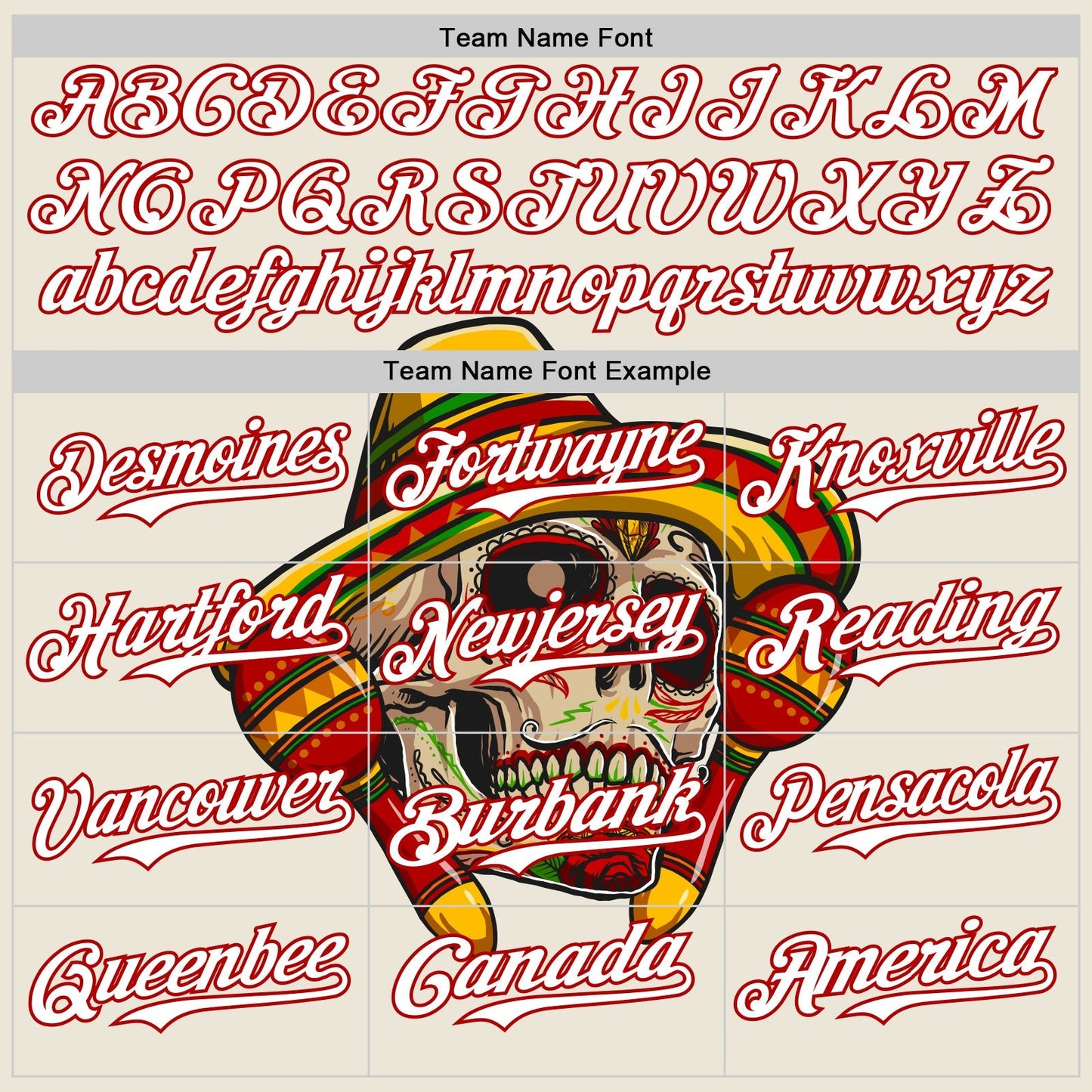 Custom Cream White-Red 3D Mexican Festival Skull With Sombrero Cinco de Mayo Authentic Baseball Jersey baseball jersey product view 4
