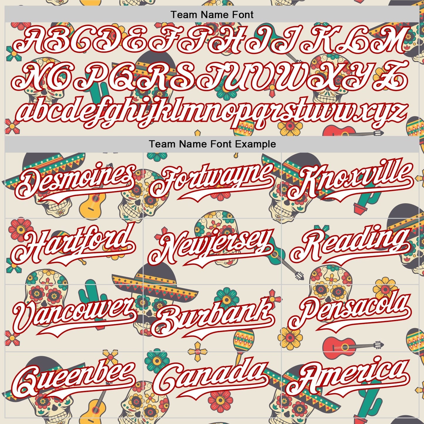 Custom Cream White-Red 3D Mexican Festival Cactus Skull With Sombrero Cinco de Mayo Authentic Baseball Jersey baseball jersey product view 4