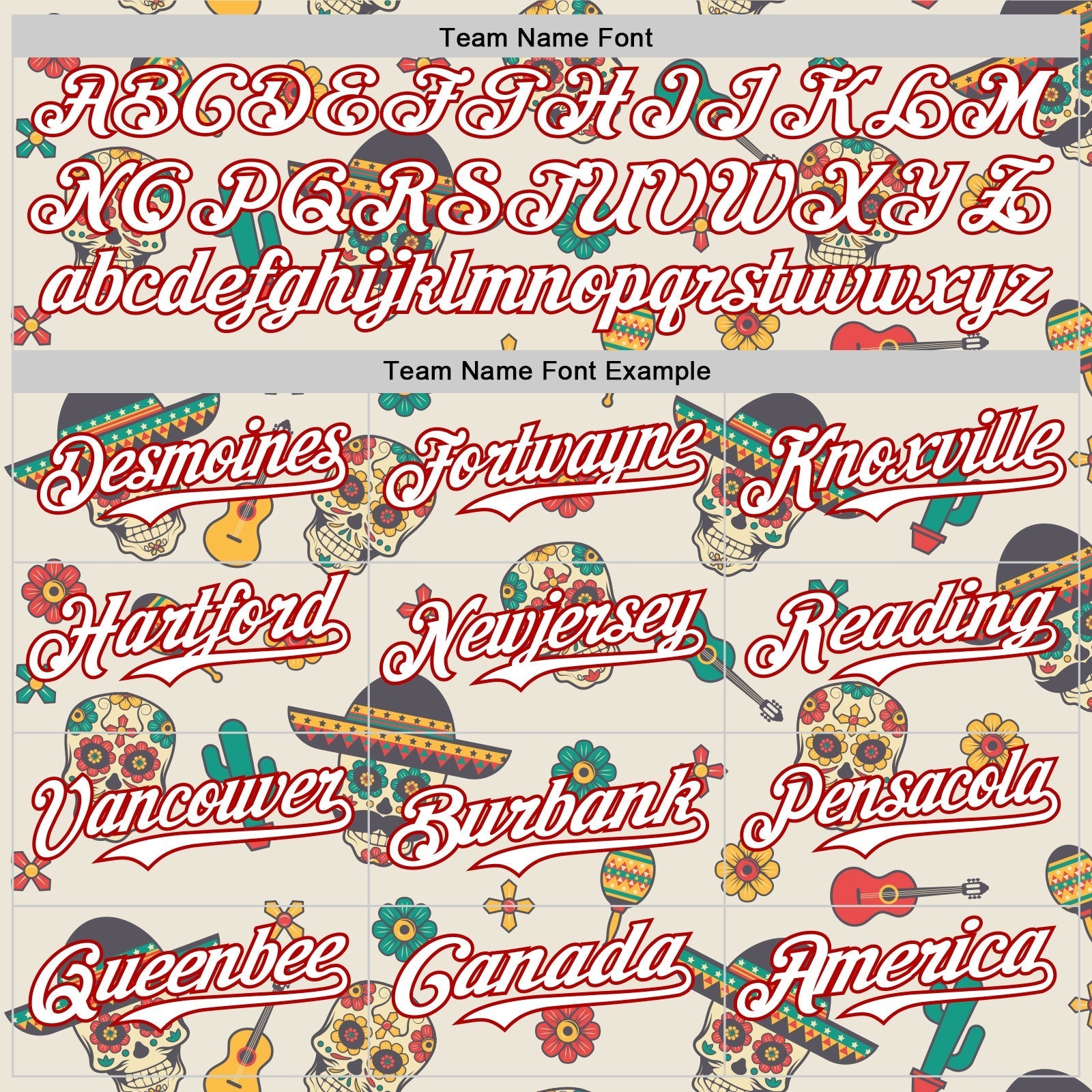 Custom Cream White-Red 3D Mexican Festival Cactus Skull With Sombrero Cinco de Mayo Authentic Baseball Jersey baseball jersey product view 4