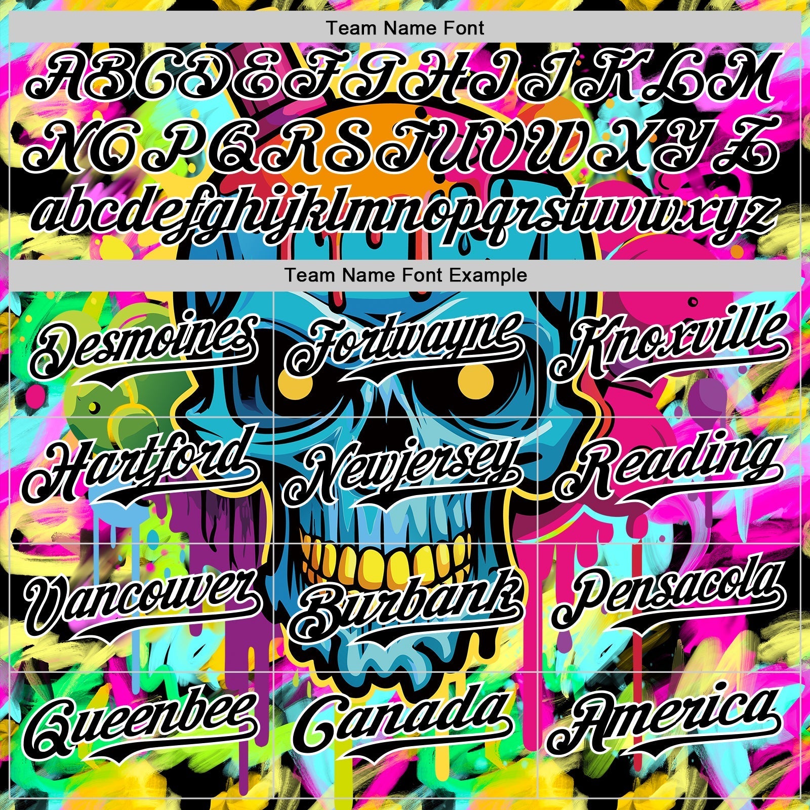 Custom Black White 3D Graffiti Skull Authentic Baseball Jersey baseball jersey product view 4