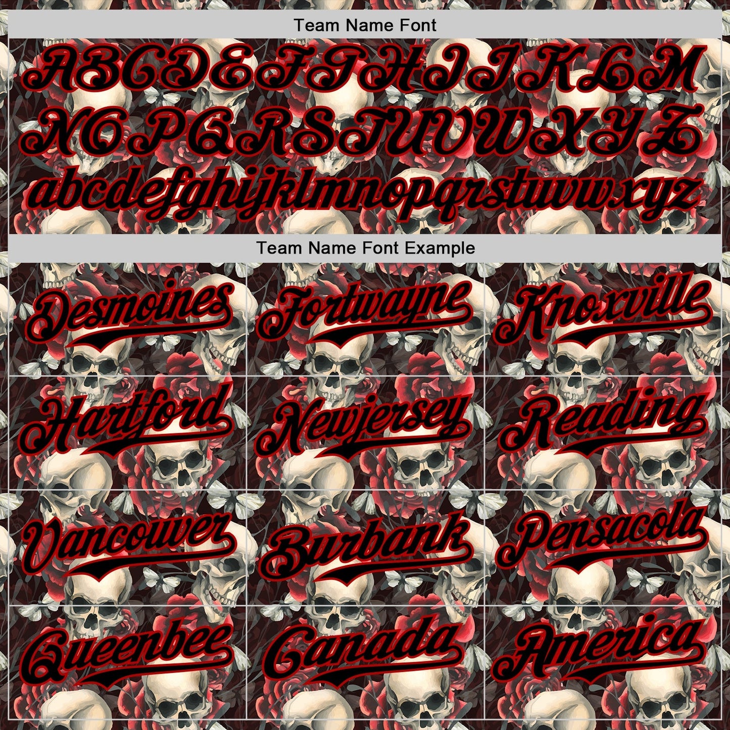 Custom Black Red 3D Skeleton And Flower Authentic Baseball Jersey baseball jersey product view 4
