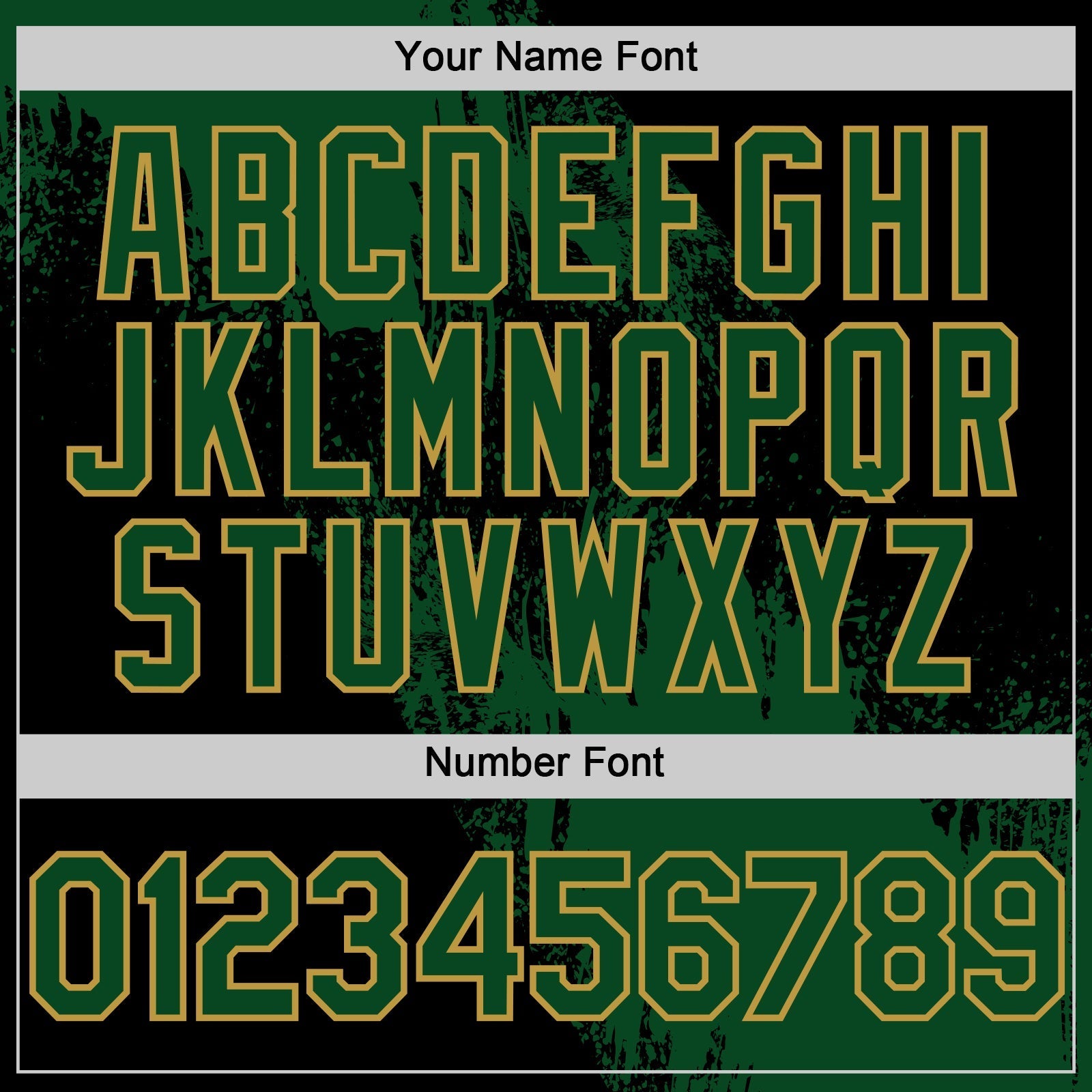 Custom Green Black-Old Gold 3D Pattern Design Abstract Brush Stroke Authentic Baseball Jersey baseball jersey product view 5