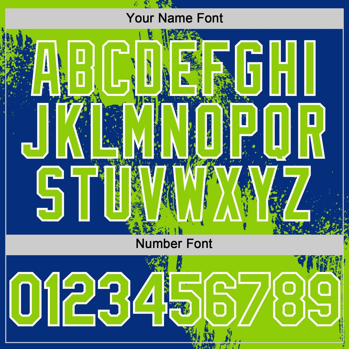 Custom Neon Green Royal-White 3D Pattern Design Abstract Brush Stroke Authentic Baseball Jersey baseball jersey product view 5