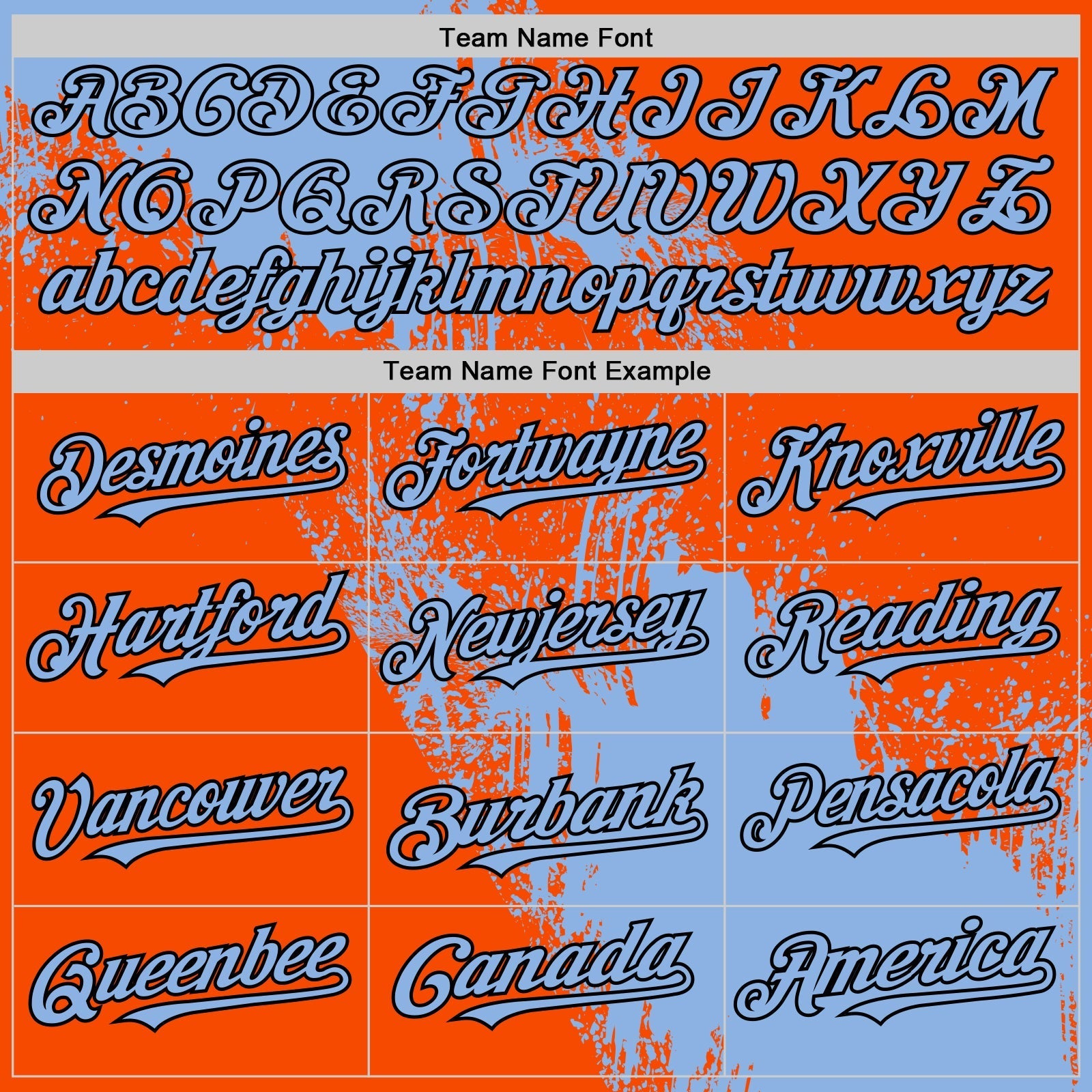 Custom Light Blue Orange-Black 3D Pattern Design Abstract Brush Stroke Authentic Baseball Jersey baseball jersey product view 4