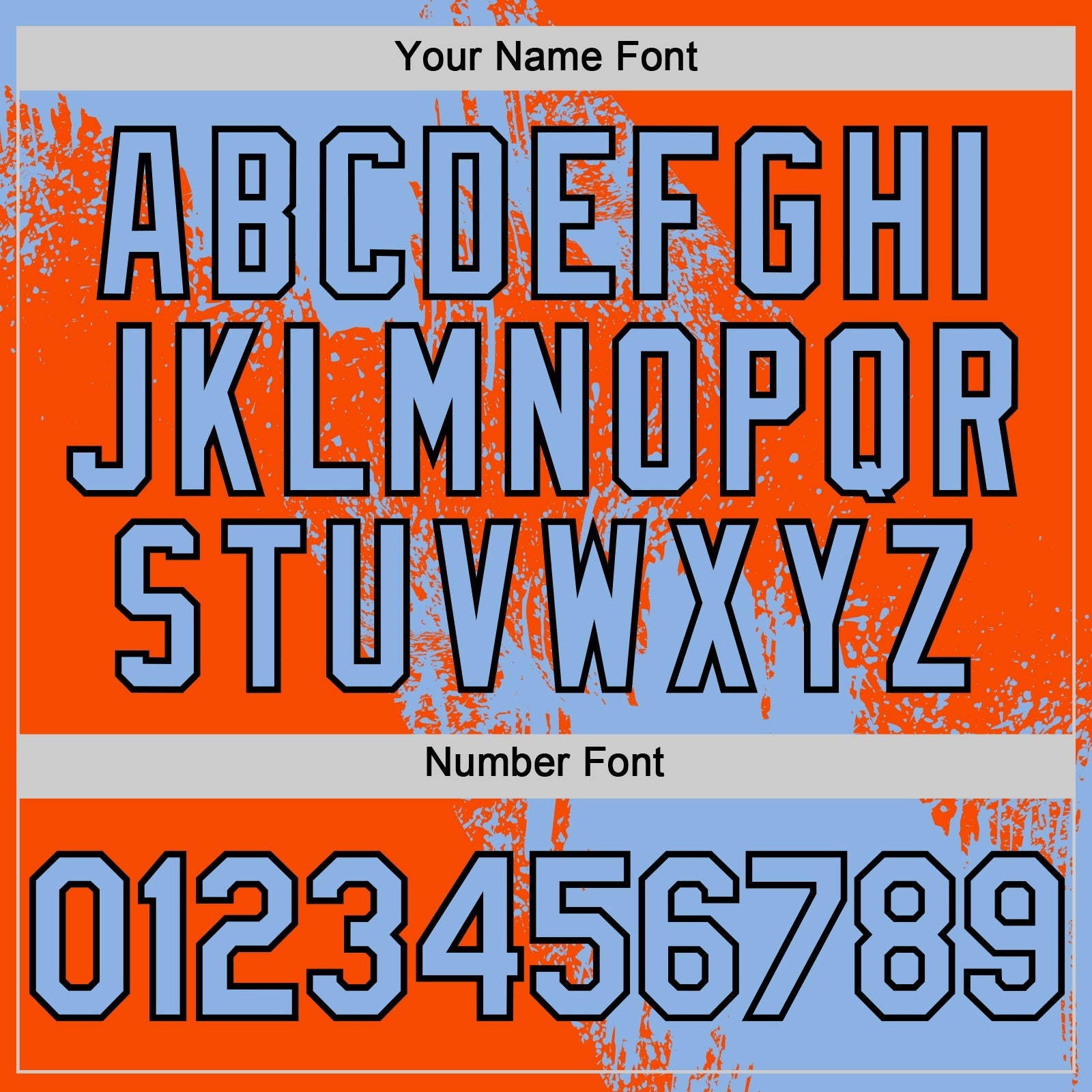 Custom Light Blue Orange-Black 3D Pattern Design Abstract Brush Stroke Authentic Baseball Jersey baseball jersey product view 5