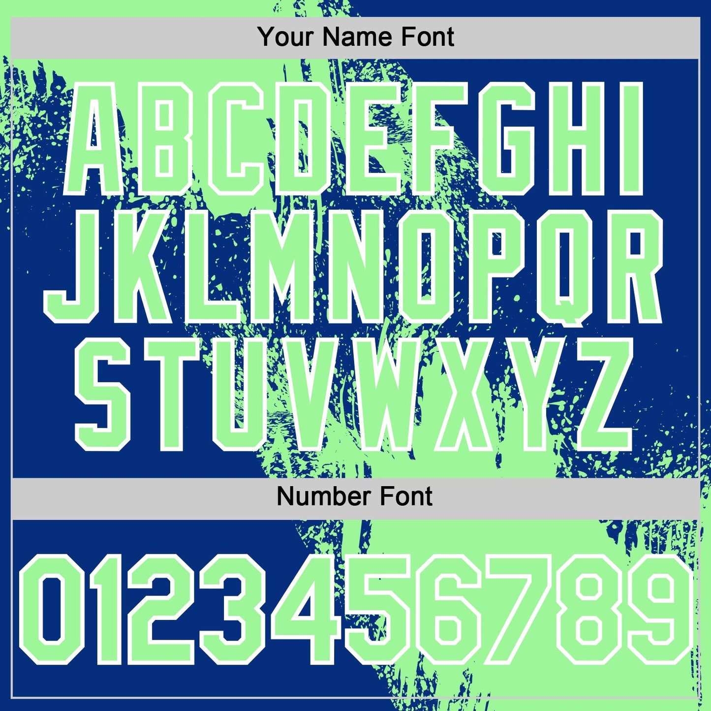 Custom Pea Green Royal-White 3D Pattern Design Abstract Brush Stroke Authentic Baseball Jersey baseball jersey product view 5