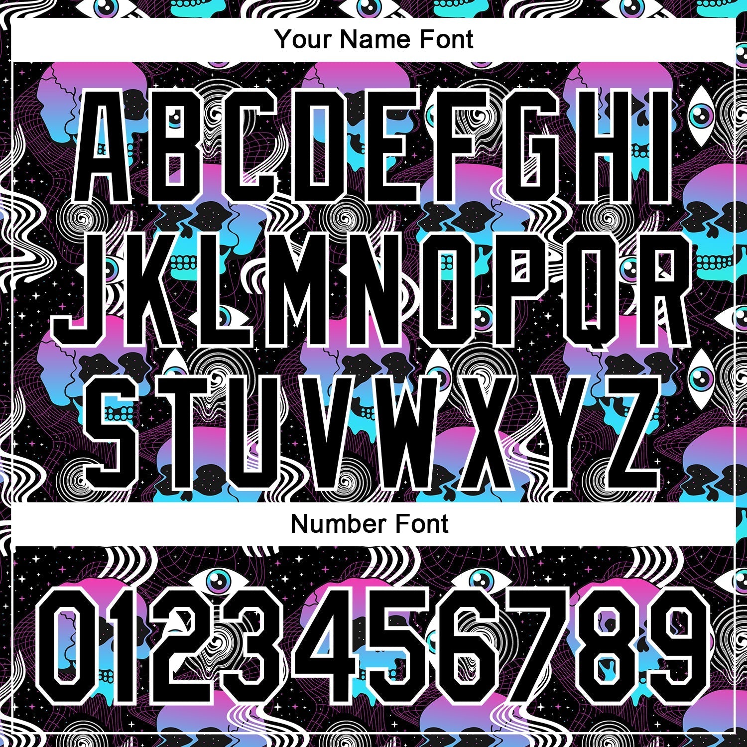 Custom Black White 3D Pattern Design Rave Psychedelic Skull Authentic Baseball Jersey baseball jersey product view 5