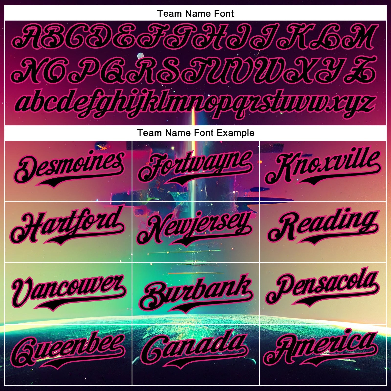Custom Black Hot Pink 3D Pattern Design Rave Psychedelic Universe Authentic Baseball Jersey baseball jersey product view 4