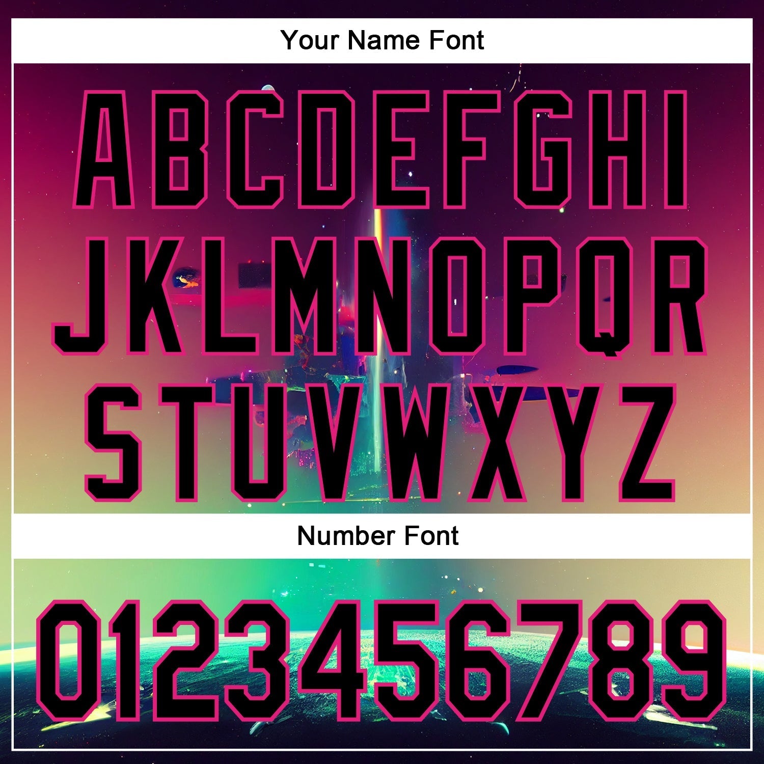 Custom Black Hot Pink 3D Pattern Design Rave Psychedelic Universe Authentic Baseball Jersey baseball jersey product view 5