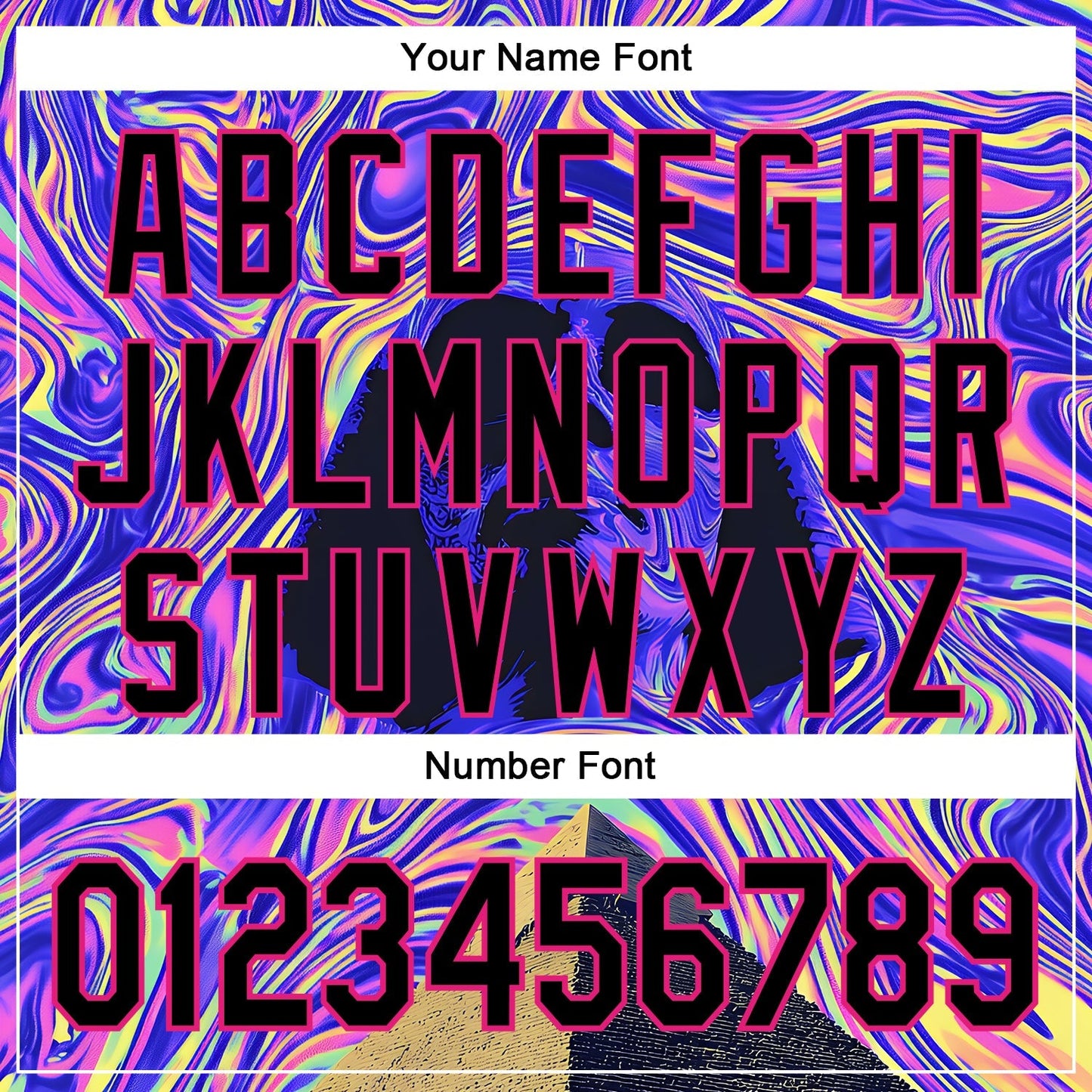Custom Purple Black-Hot Pink 3D Pattern Design Rave Psychedelic Fluid Art Pyramid Authentic Baseball Jersey baseball jersey product view 5