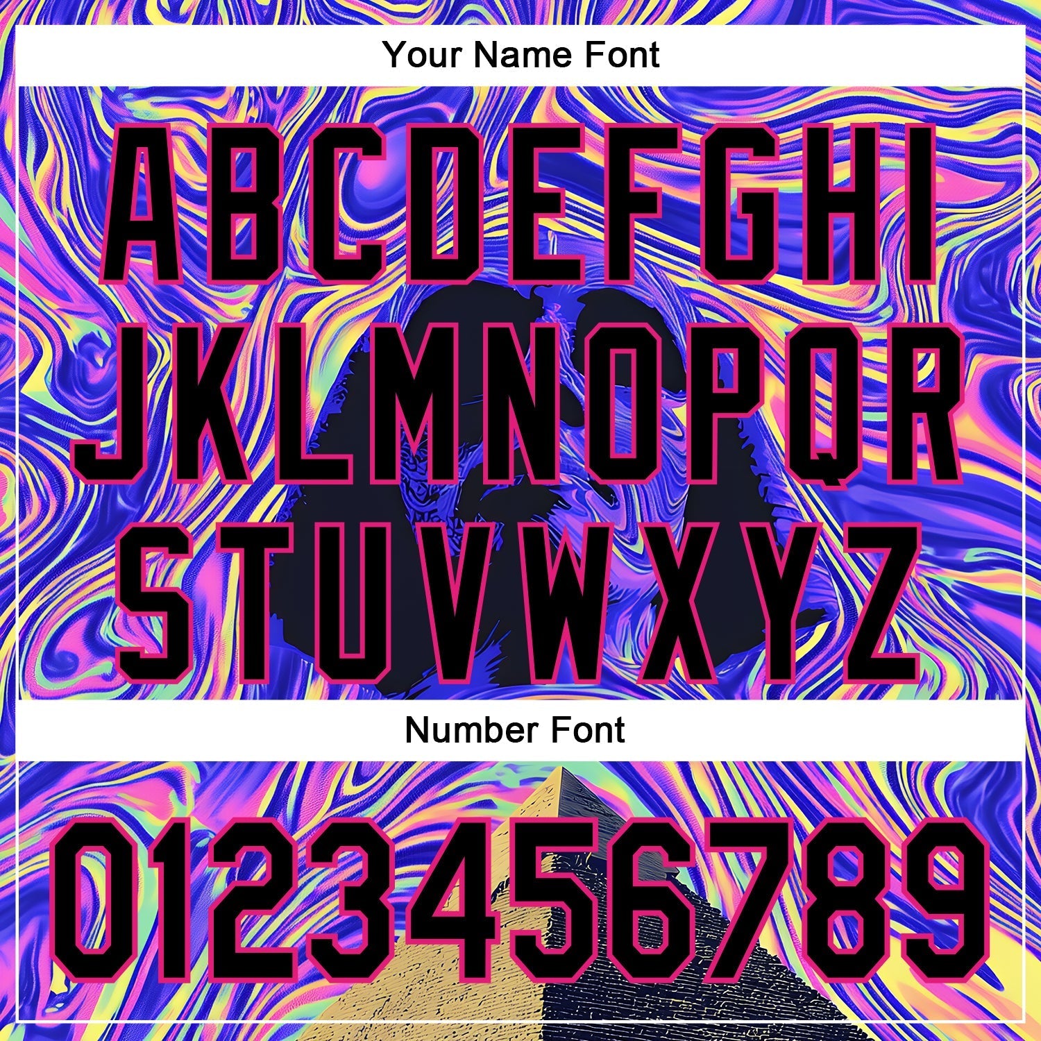 Custom Purple Black-Hot Pink 3D Pattern Design Rave Psychedelic Fluid Art Pyramid Authentic Baseball Jersey baseball jersey product view 5