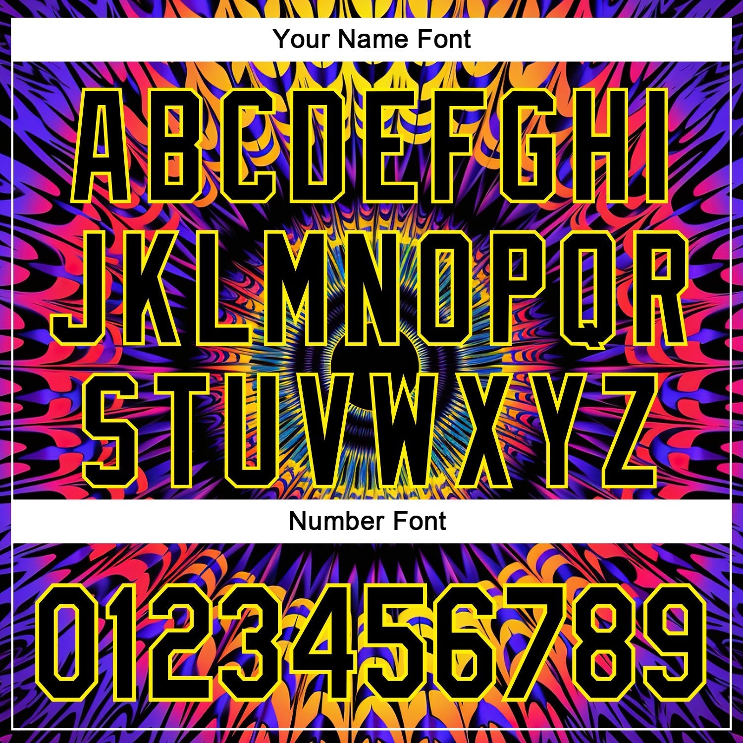 Custom Black Light Yellow 3D Pattern Design Rave Psychedelic Fractal Style Authentic Baseball Jersey baseball jersey product view 5