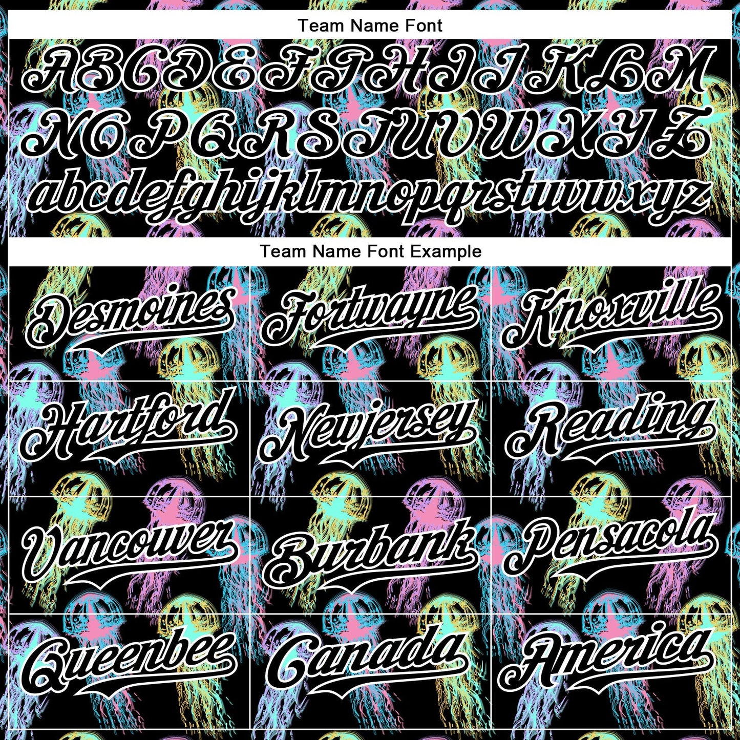 Custom Black White 3D Pattern Design Rave Psychedelic Jellyfish Authentic Baseball Jersey baseball jersey product view 4