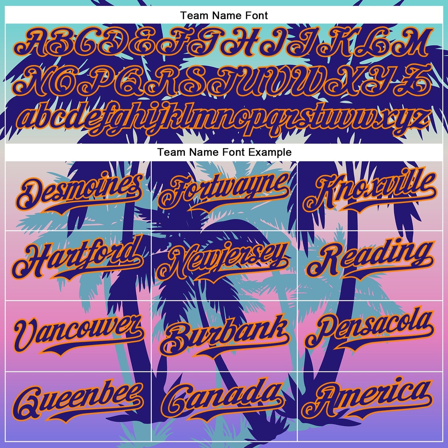 Custom Dark Purple Bay Orange 3D Pattern Design Rave Psychedelic Tropical Palm Tree Authentic Baseball Jersey baseball jersey product view 4