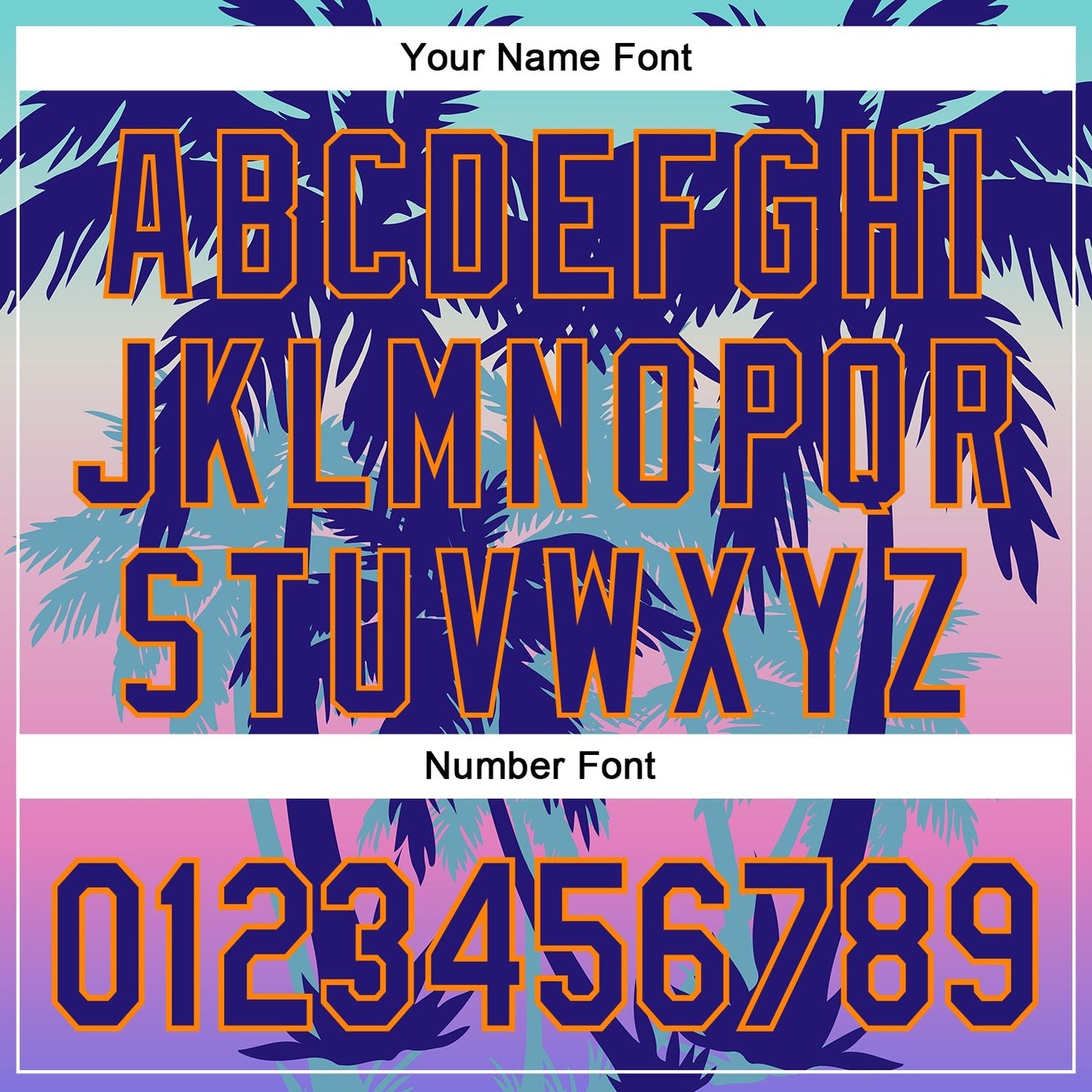 Custom Dark Purple Bay Orange 3D Pattern Design Rave Psychedelic Tropical Palm Tree Authentic Baseball Jersey baseball jersey product view 5