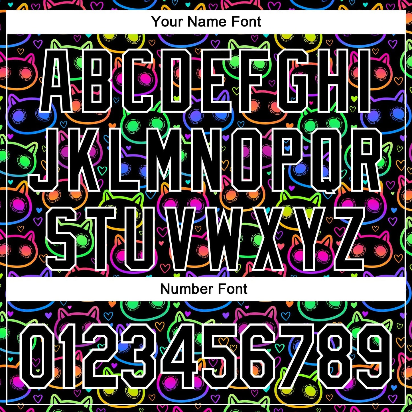 Custom Black White 3D Pattern Design Rave Psychedelic Neon Cartoon Cat Authentic Baseball Jersey baseball jersey product view 5