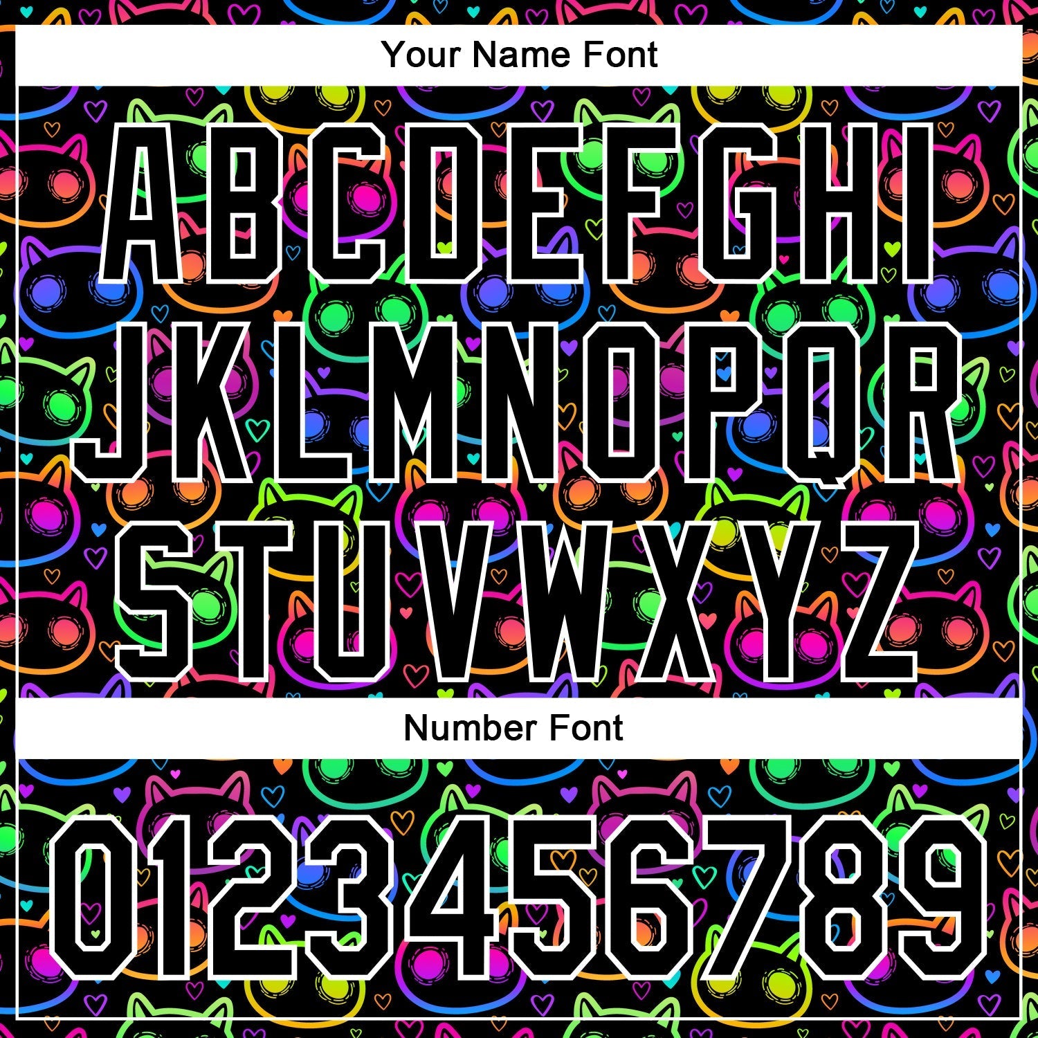Custom Black White 3D Pattern Design Rave Psychedelic Neon Cartoon Cat Authentic Baseball Jersey baseball jersey product view 5