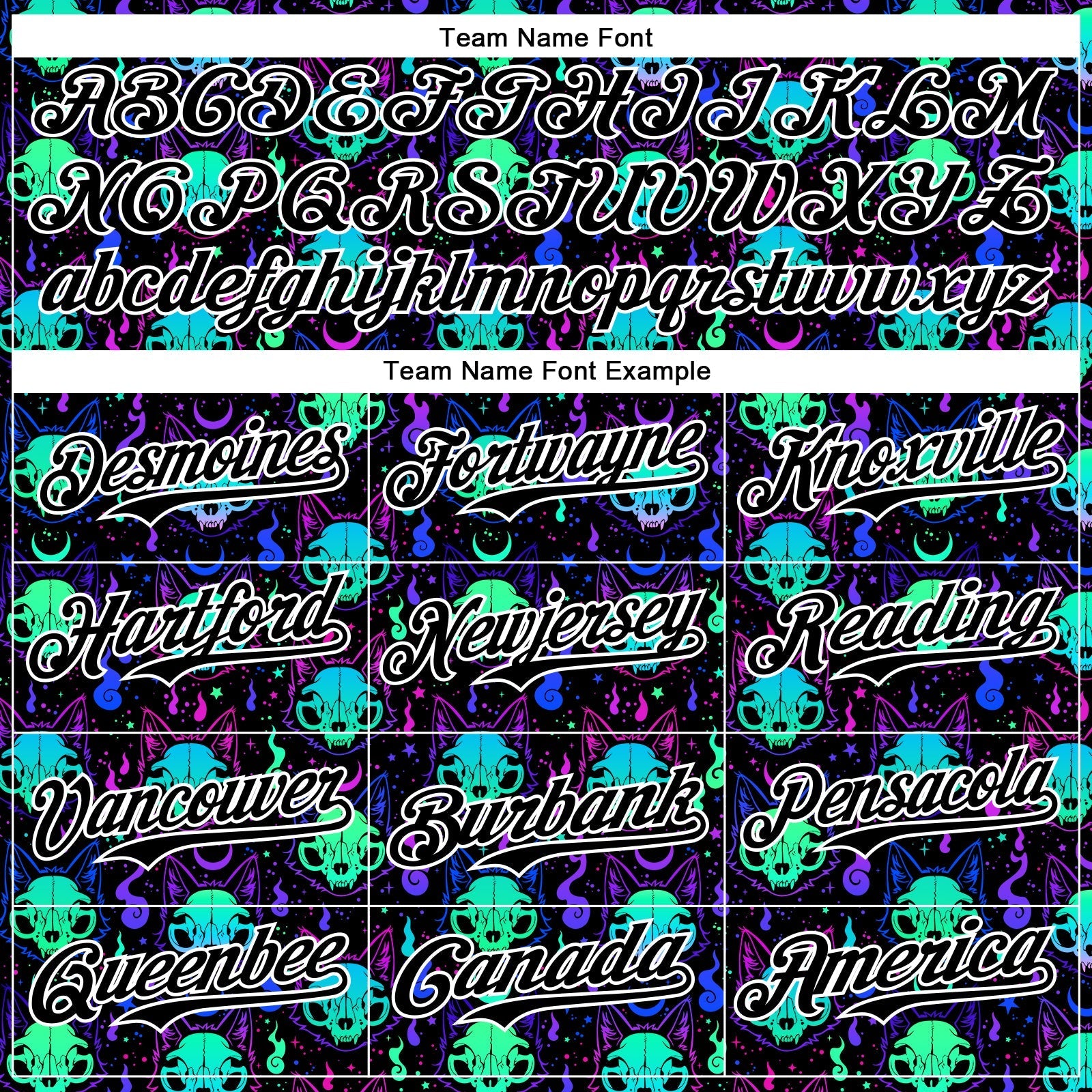 Custom Black White 3D Pattern Design Rave Psychedelic Neon Cat Skull Authentic Baseball Jersey baseball jersey product view 4