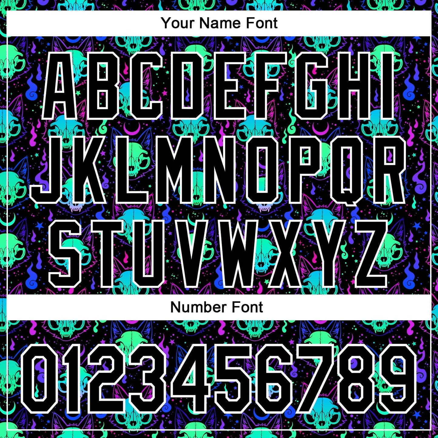Custom Black White 3D Pattern Design Rave Psychedelic Neon Cat Skull Authentic Baseball Jersey baseball jersey product view 5
