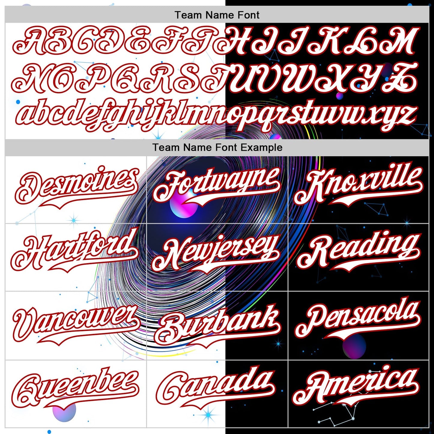 Custom Black White-Red 3D Pattern Design Space Galaxy Star Authentic Baseball Jersey baseball jersey product view 4