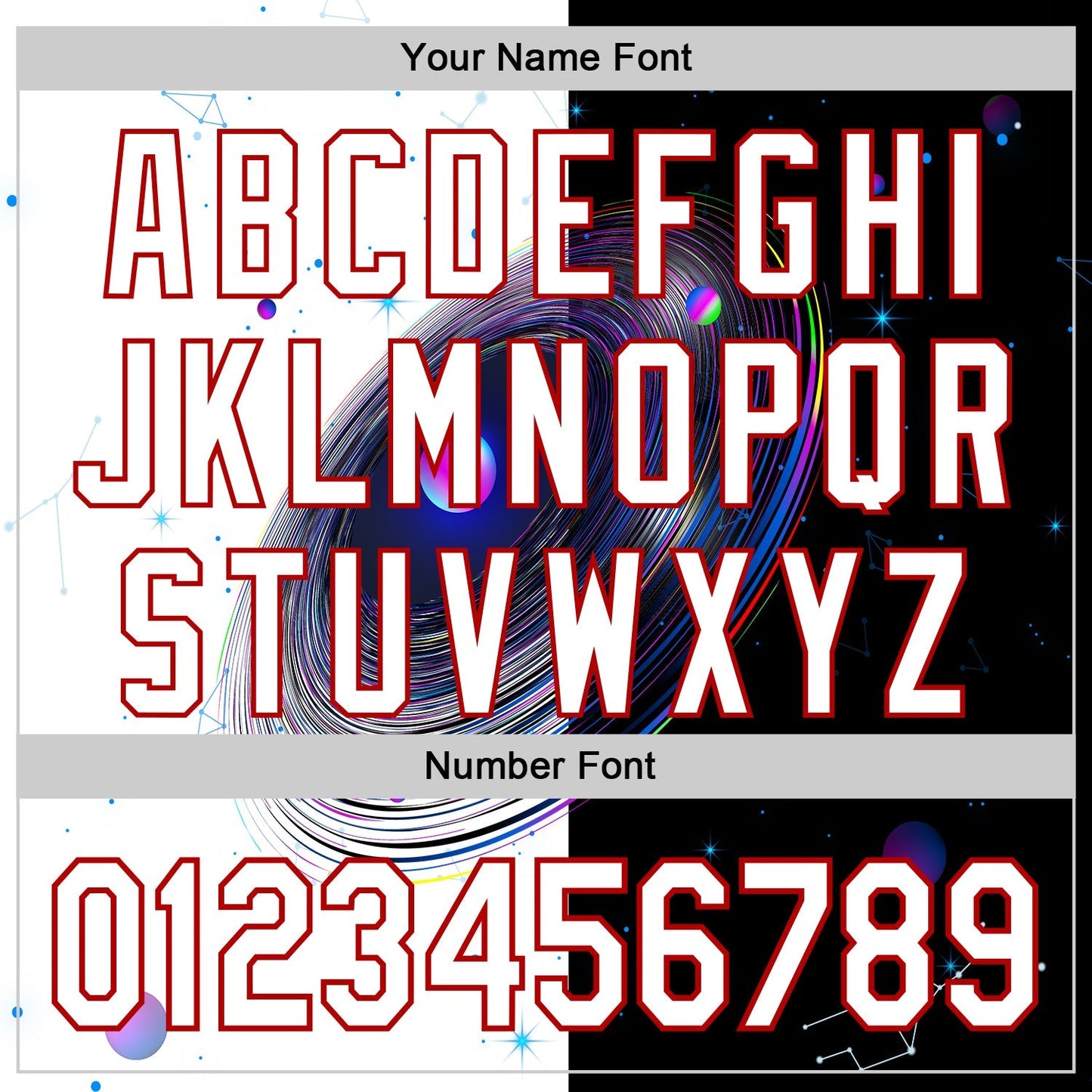 Custom Black White-Red 3D Pattern Design Space Galaxy Star Authentic Baseball Jersey baseball jersey product view 5