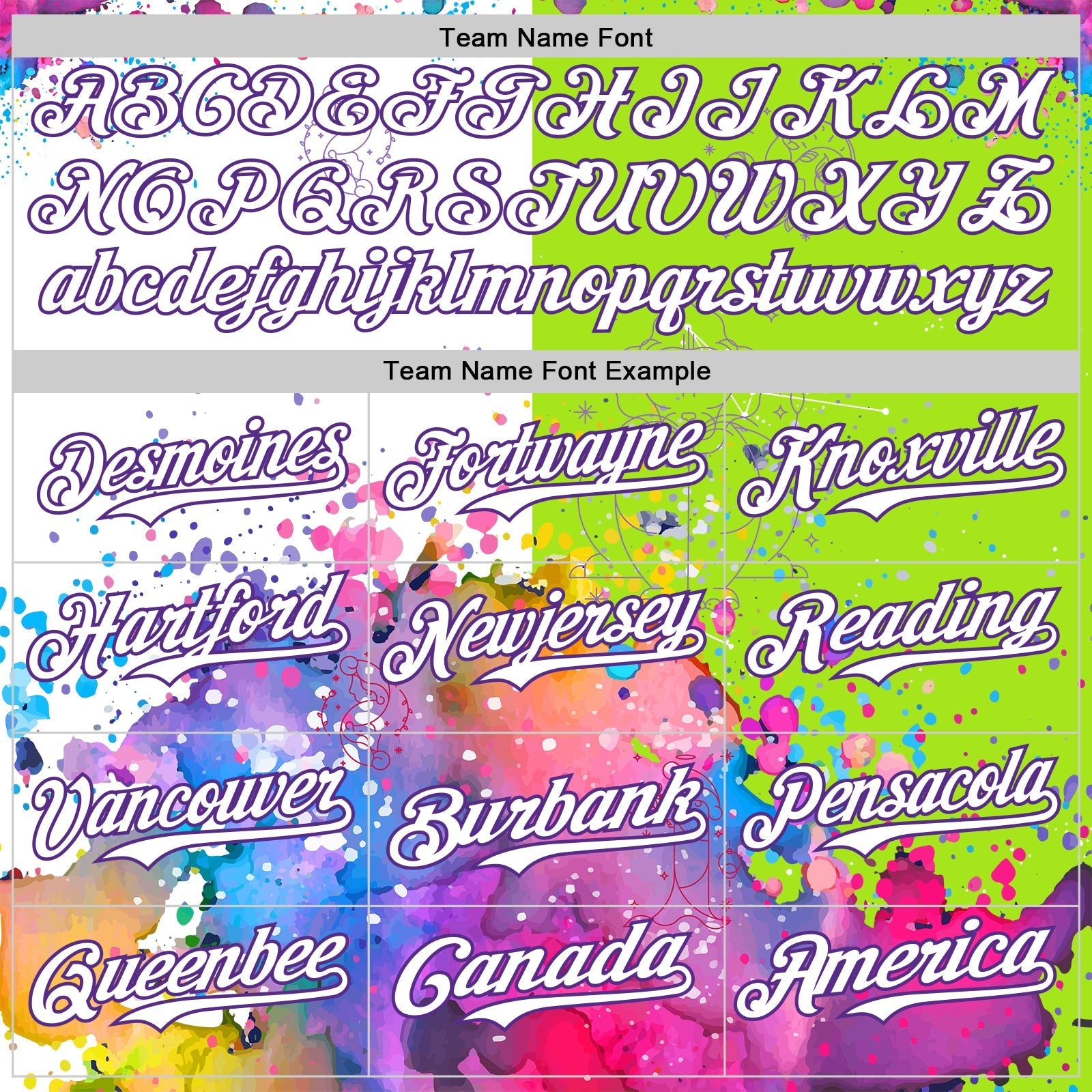 Custom Neon Green White-Purple 3D Pattern Design Graffiti Splash And Constellation Space Galaxy Star Authentic Baseball Jersey baseball jersey product view 4