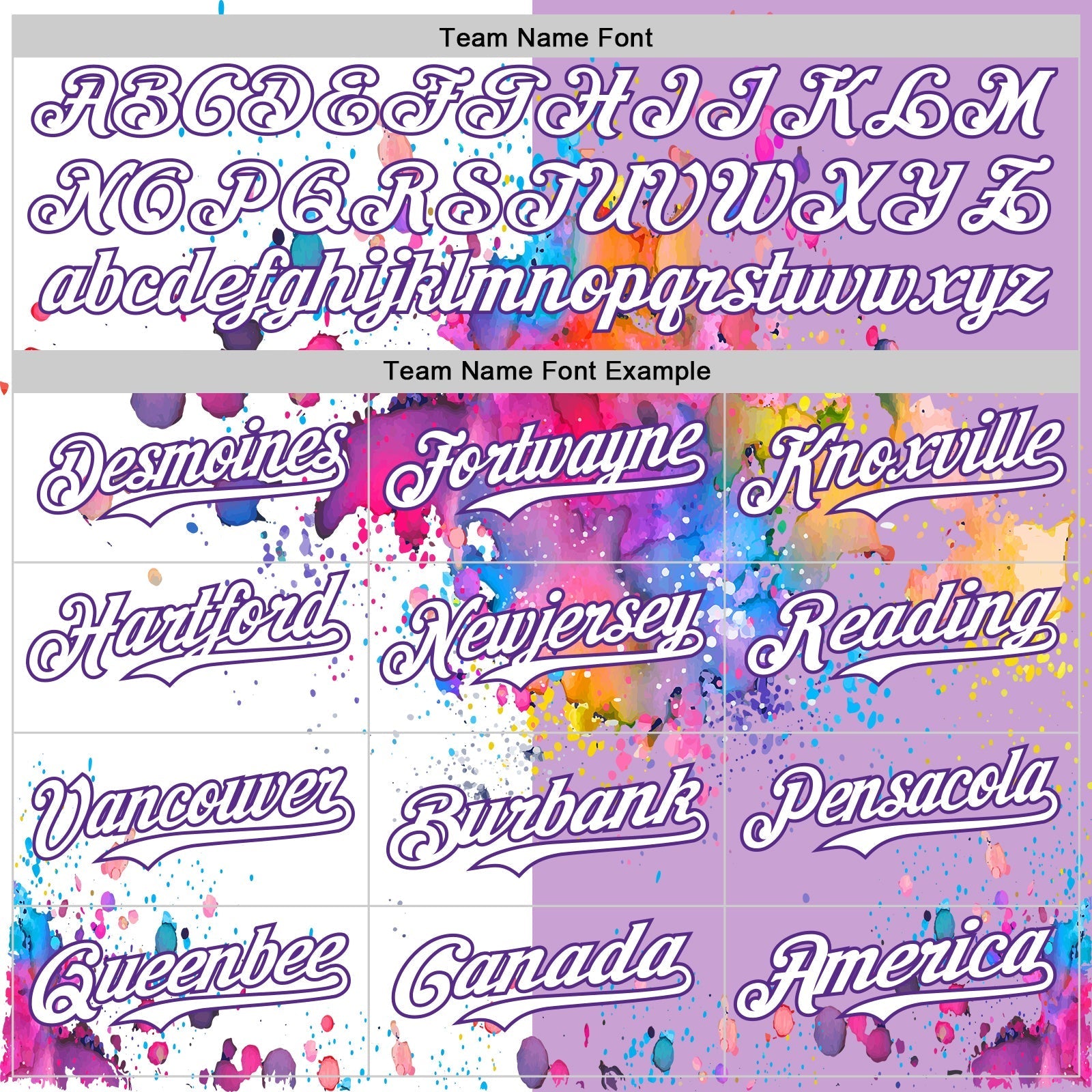 Custom Light Purple White-Purple 3D Pattern Design Graffiti Splash Authentic Baseball Jersey baseball jersey product view 4