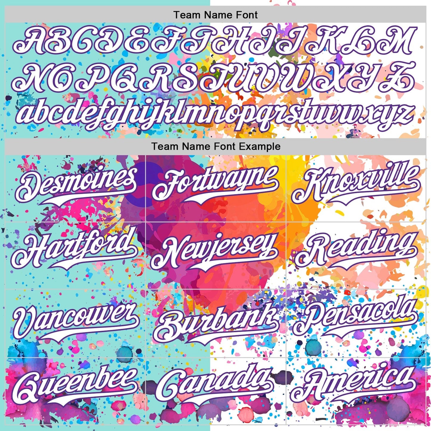 Custom White Ice Blue-Purple 3D Pattern Design Graffiti Splash Authentic Baseball Jersey baseball jersey product view 4