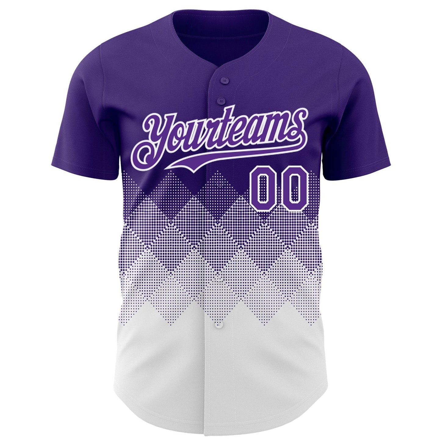 Custom Purple White 3D Gradient Square Shape Authentic Baseball Jersey baseball jersey product view 2