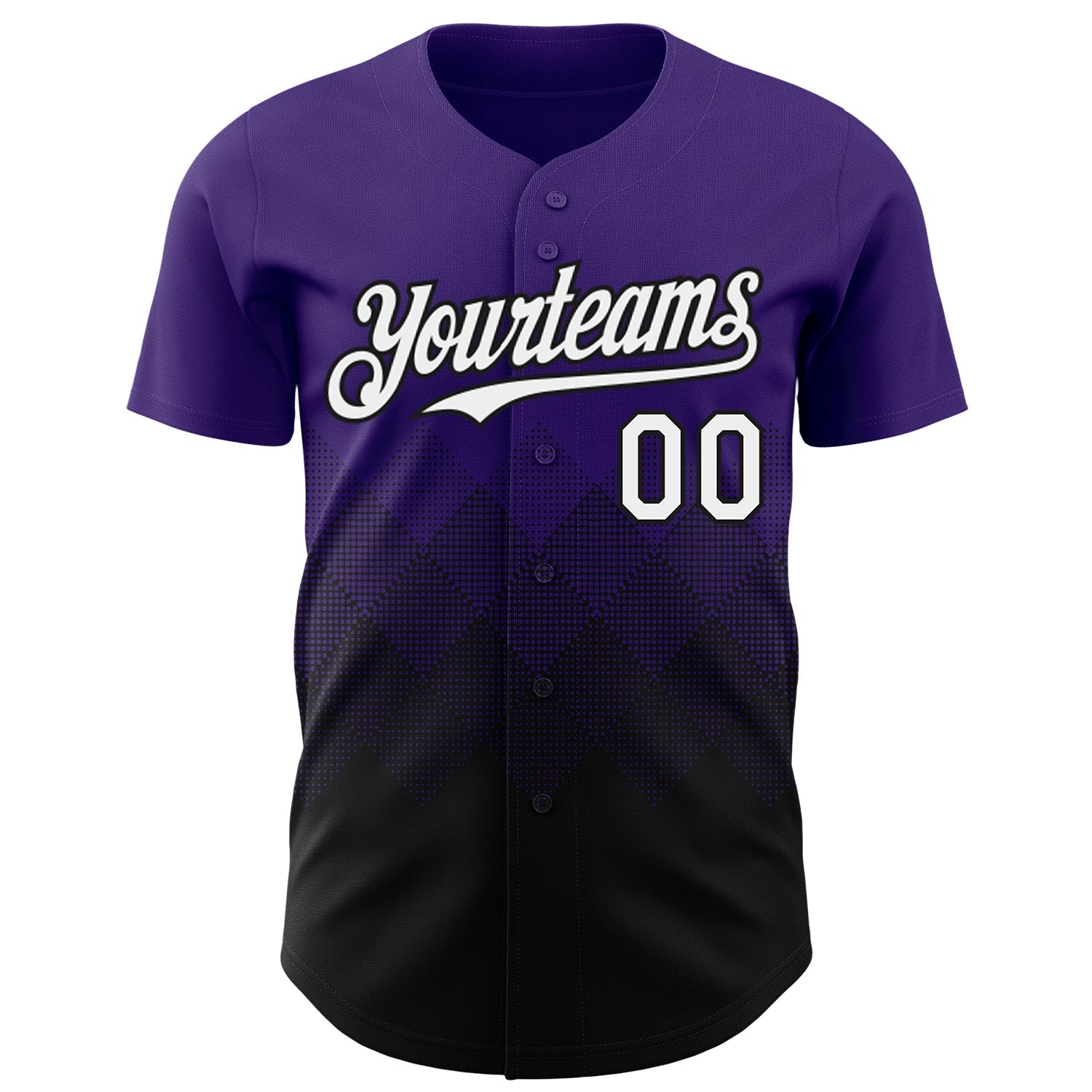 Custom Purple White-Black 3D Gradient Square Shape Authentic Baseball Jersey baseball jersey product view 2